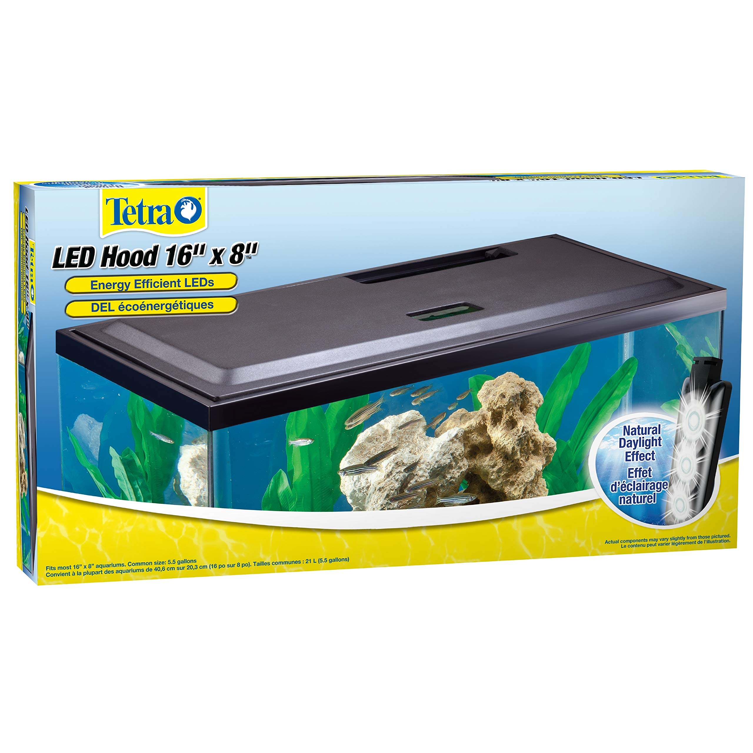 Tetra LED Hood 16 Inches by 8 Inches, Low-Profile Aquarium Hood