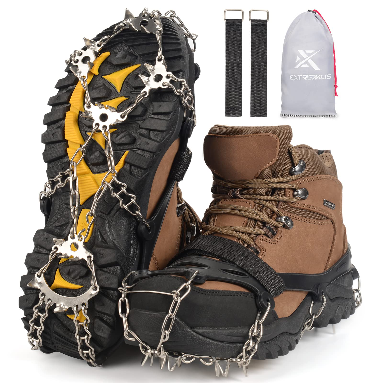 Extremus 23-Spike Ice Cleats, Crampons for Men or Women, Abrasion