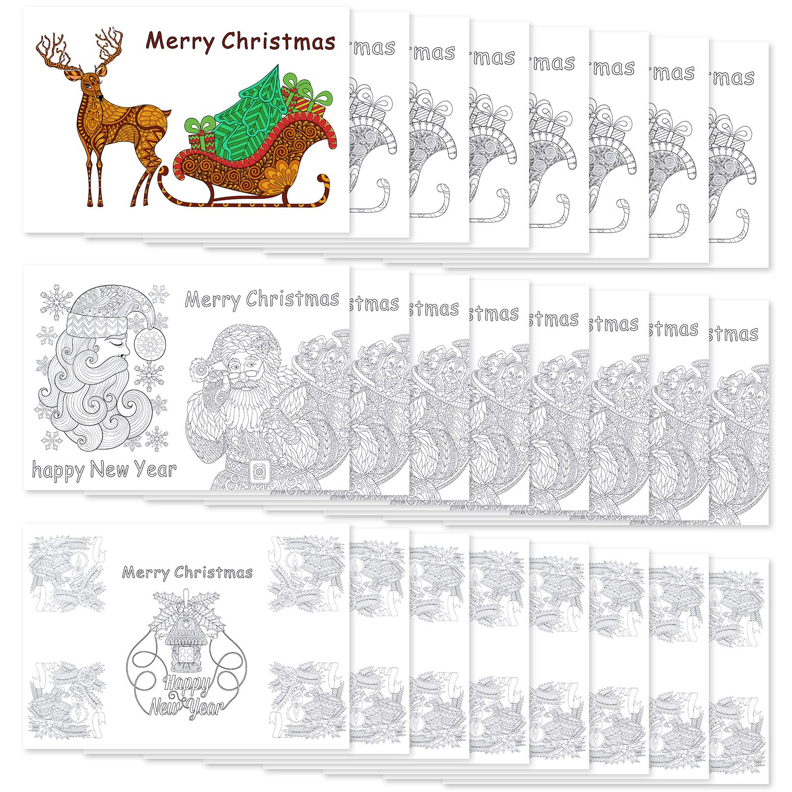 Christmas Coloring Page Placemat For Kids, Santa Craft Activity Party –  Puff Paper Co
