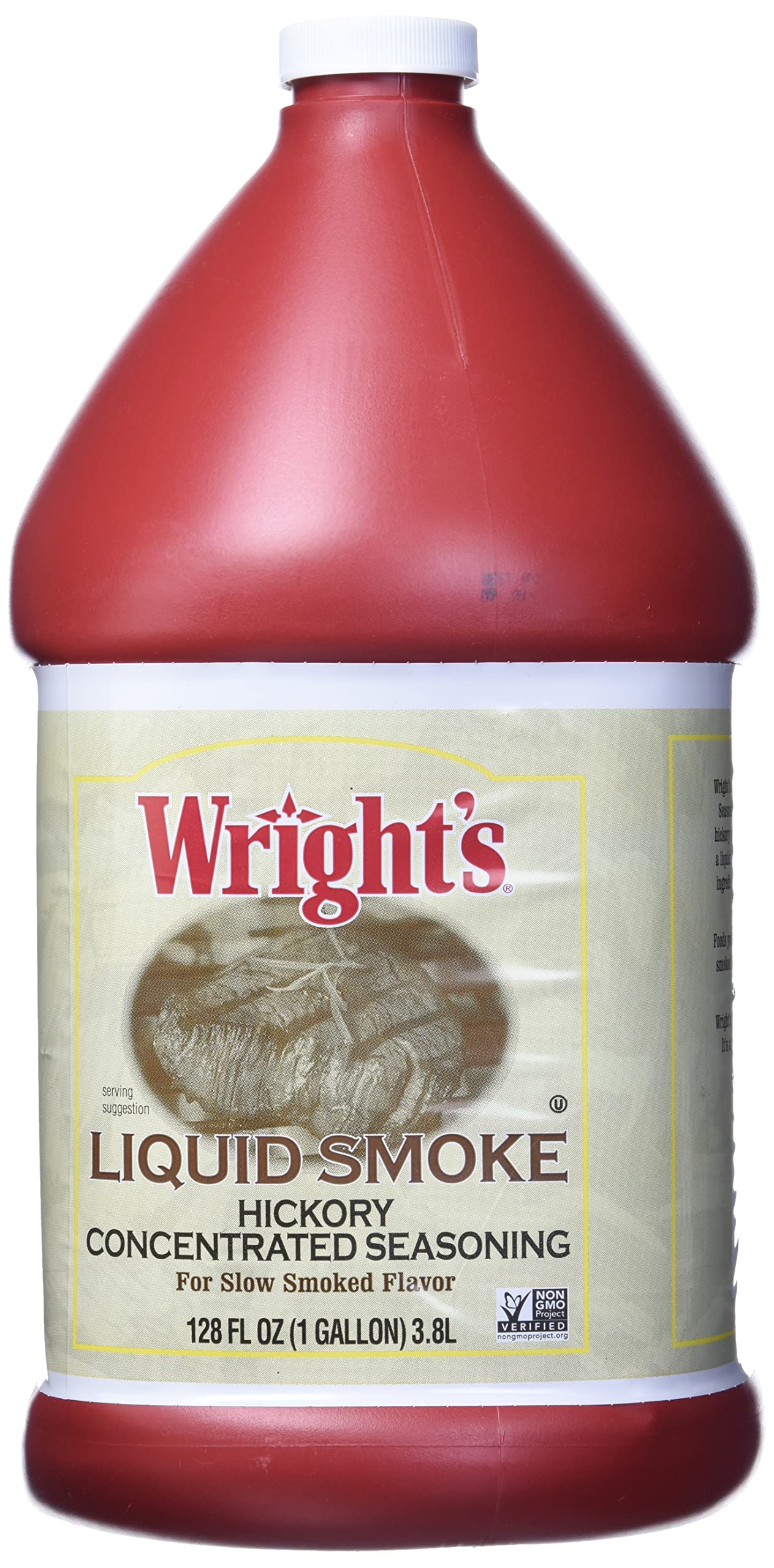 Wrights Natural Hickory Seasoning Liquid Smoke 128 Ounce 128 Fl Oz (Pack of  1)