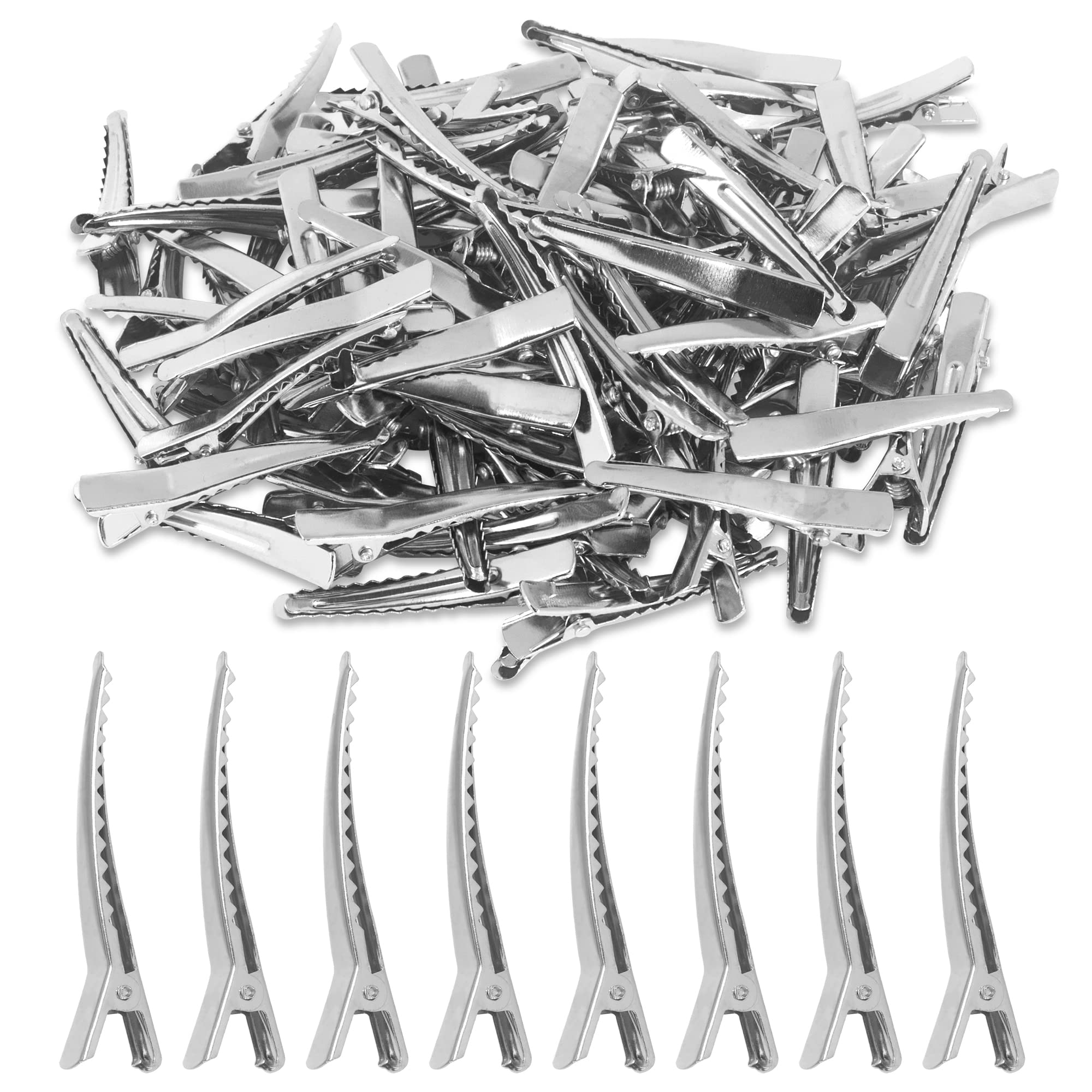 4.5cm Silver Alligator Teeth Prongs Clips Holders for Hair Care Arts &  Crafts Projects Dry Hanging Clothing Office Paper Document Organization  (100 Pieces)