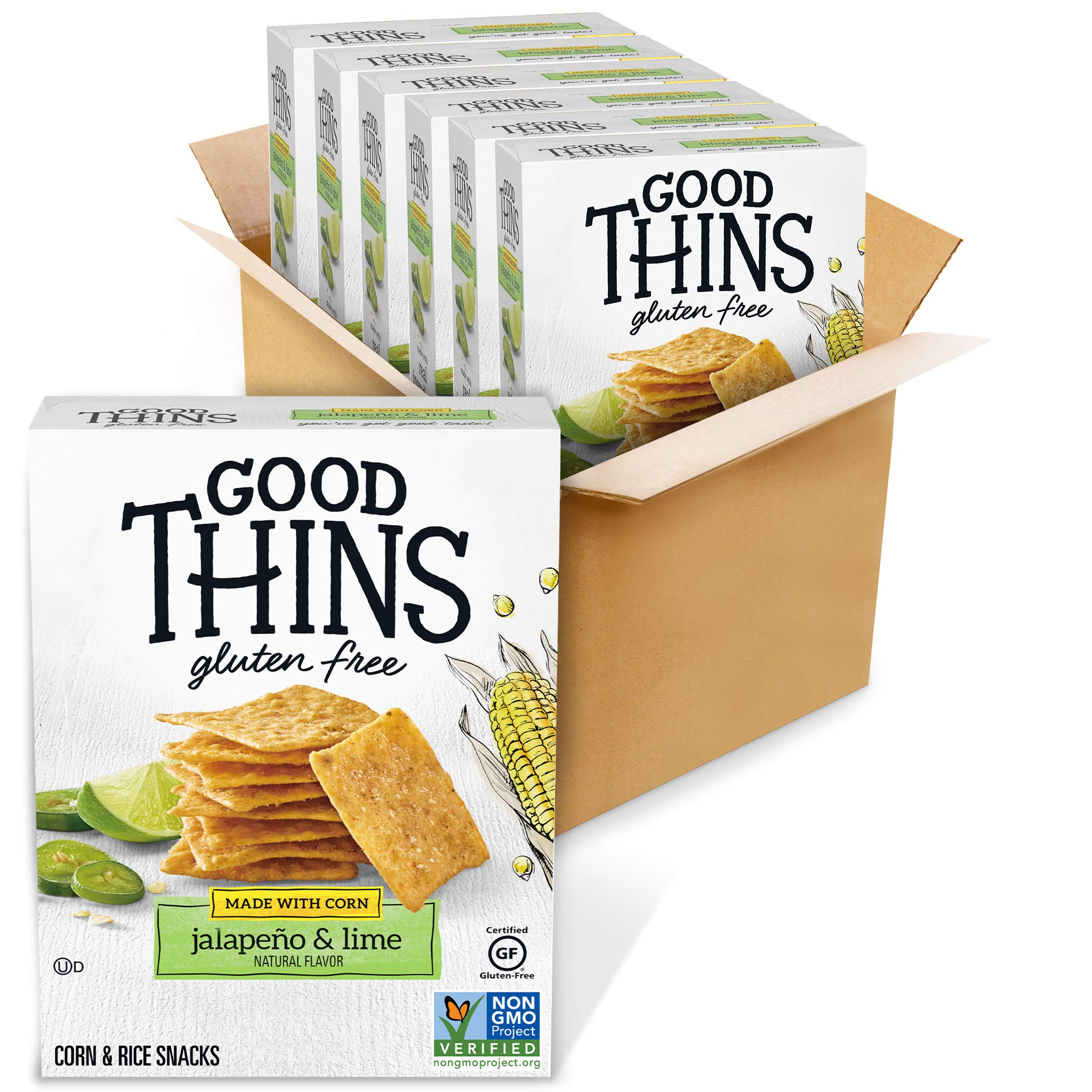 Good Thins Jalapeo & Lime Corn & Rice Snacks Gluten Free Crackers