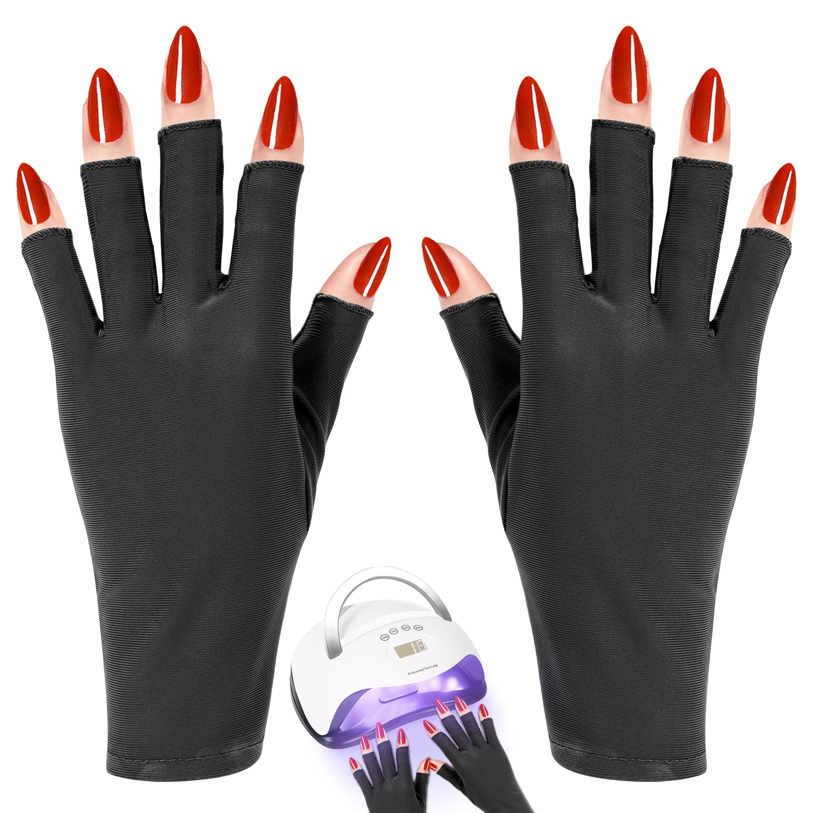 RAYOCON Uv-Gloves-for-Nail Lamp UPF50+ UV Protection Gloves for Manicures  Fingerless Gloves for Protecting