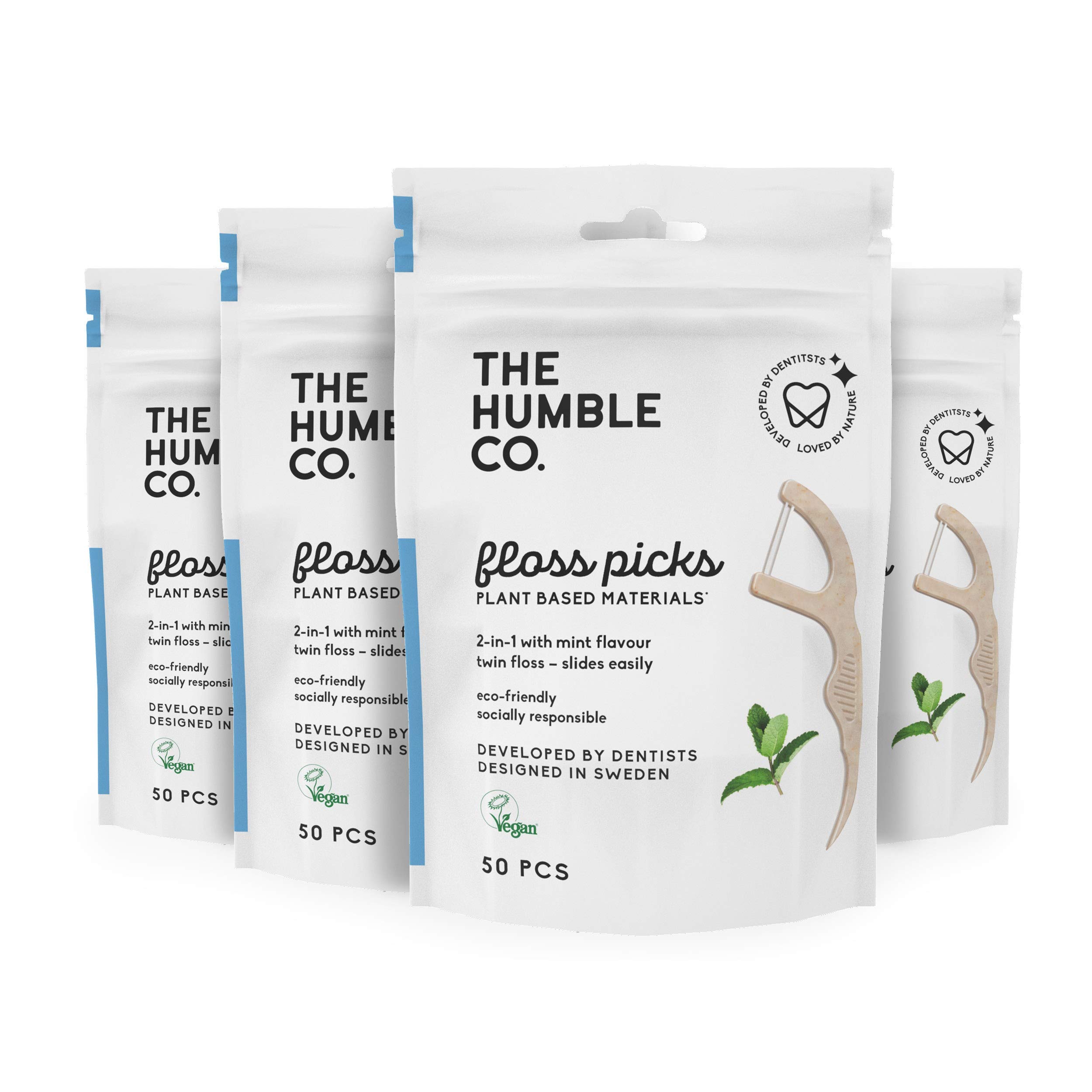 The Humble Co. Floss Picks (200 Count) Sustainable Plant Based and Eco