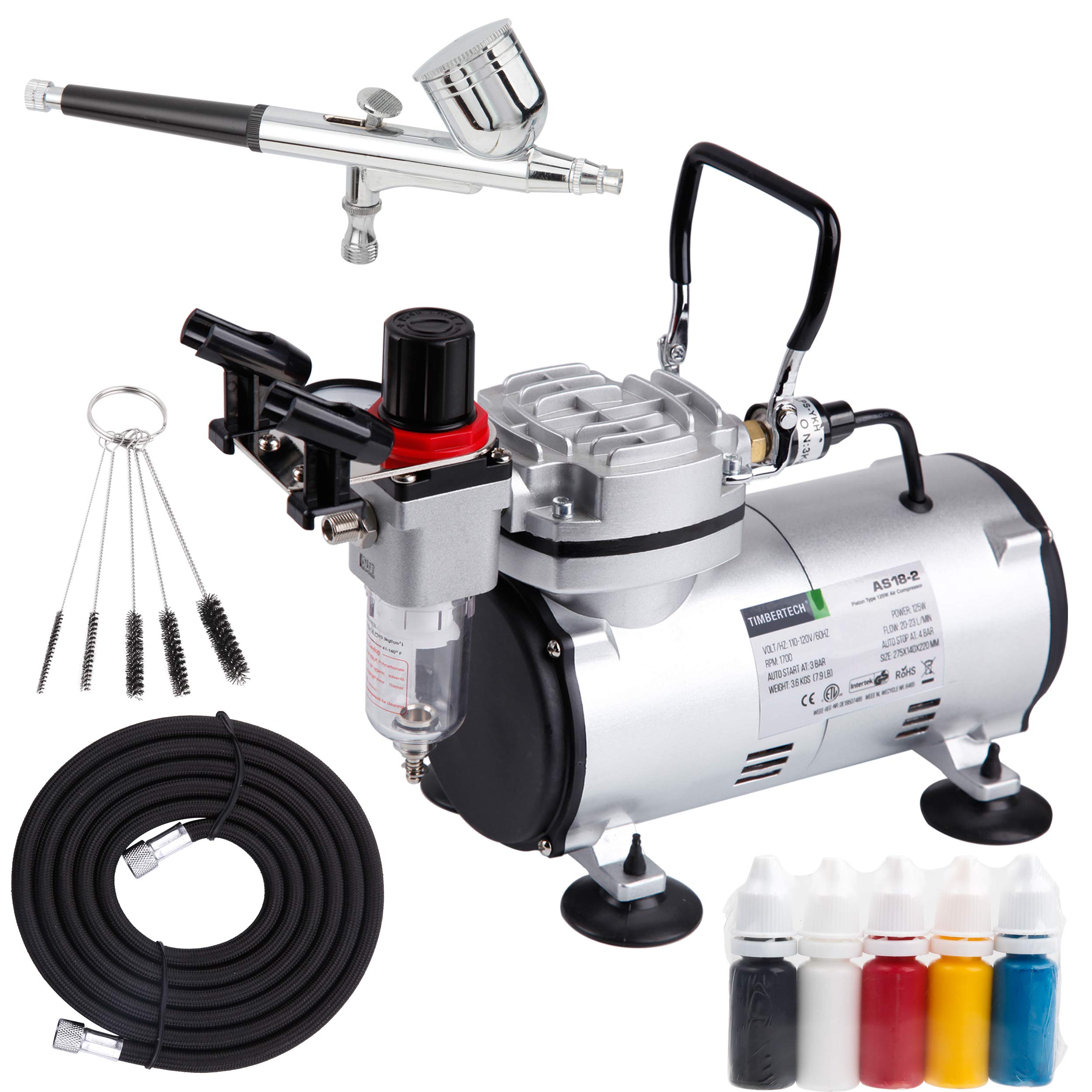 Timbertech Airbrush Kit with Compressor AS18-2K Basic Start Kit