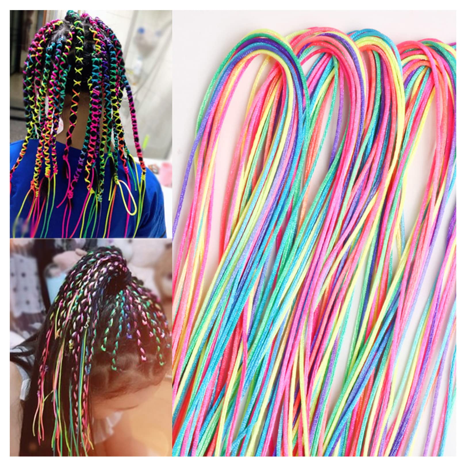 Colorful Hair Wrap String For Braids Hair Wrap Rope Braiding Hair Tie  Elastic Stretch String Accessories Fashionable Colorful Tie(20 PCS)  1colorful