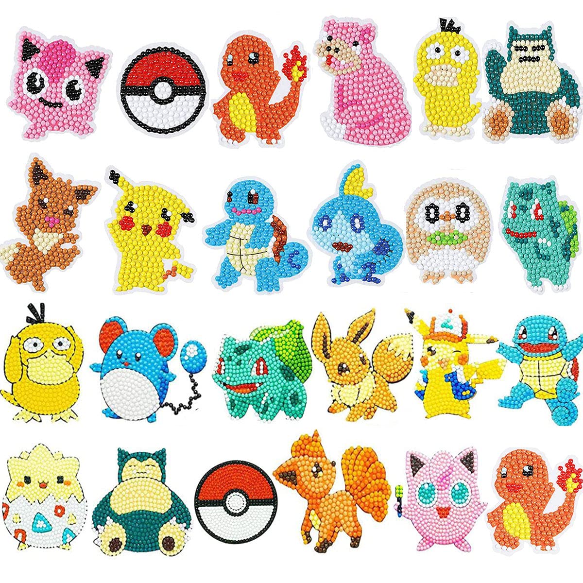 24 PCS 5D DIY Diamond Painting Stickers Kit for Kids Diamond Painting  Mosaic Sticker Art Kits by Numbers for Children Beginners