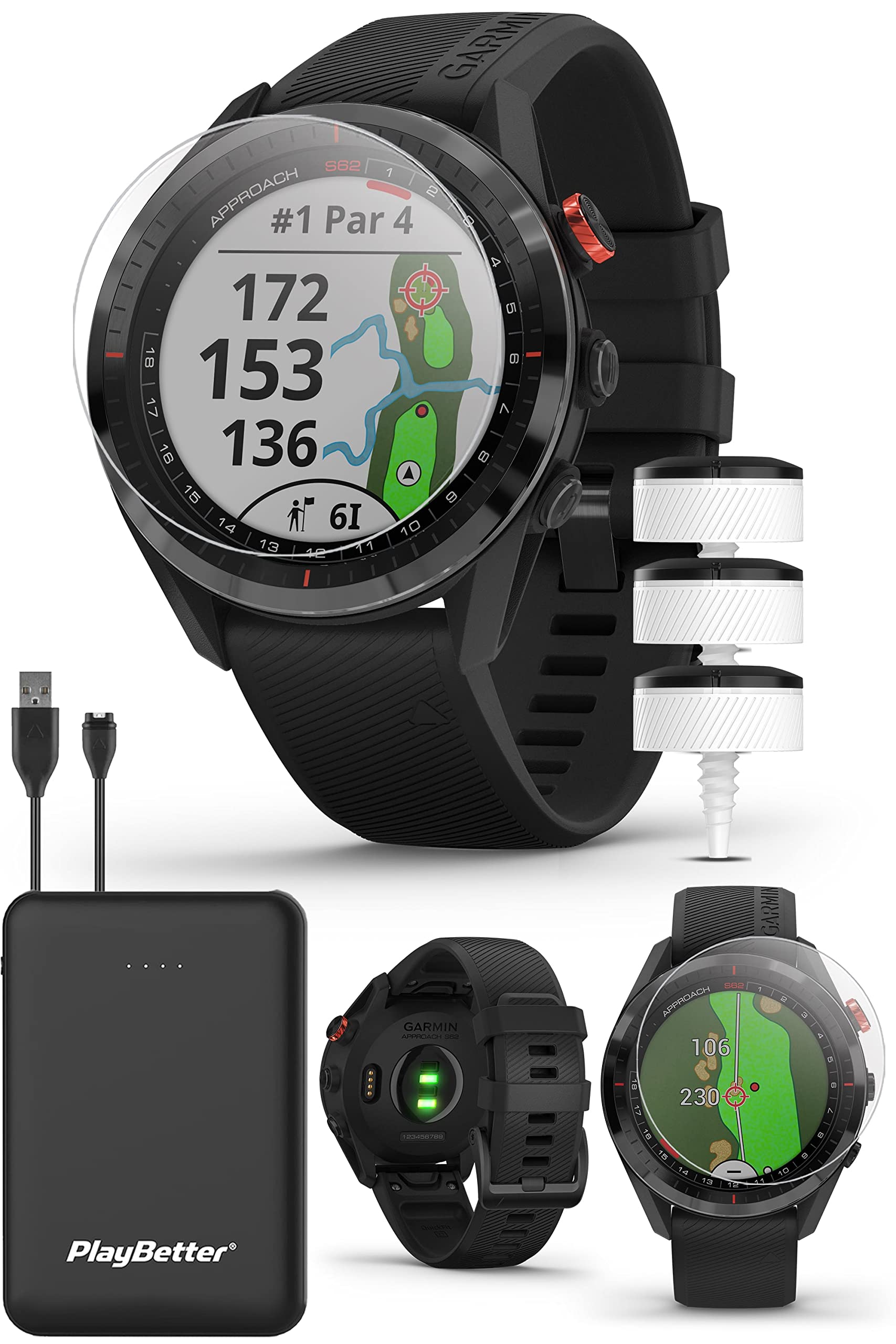 Garmin Approach S Black Premium Golf GPS Watch + CT Game