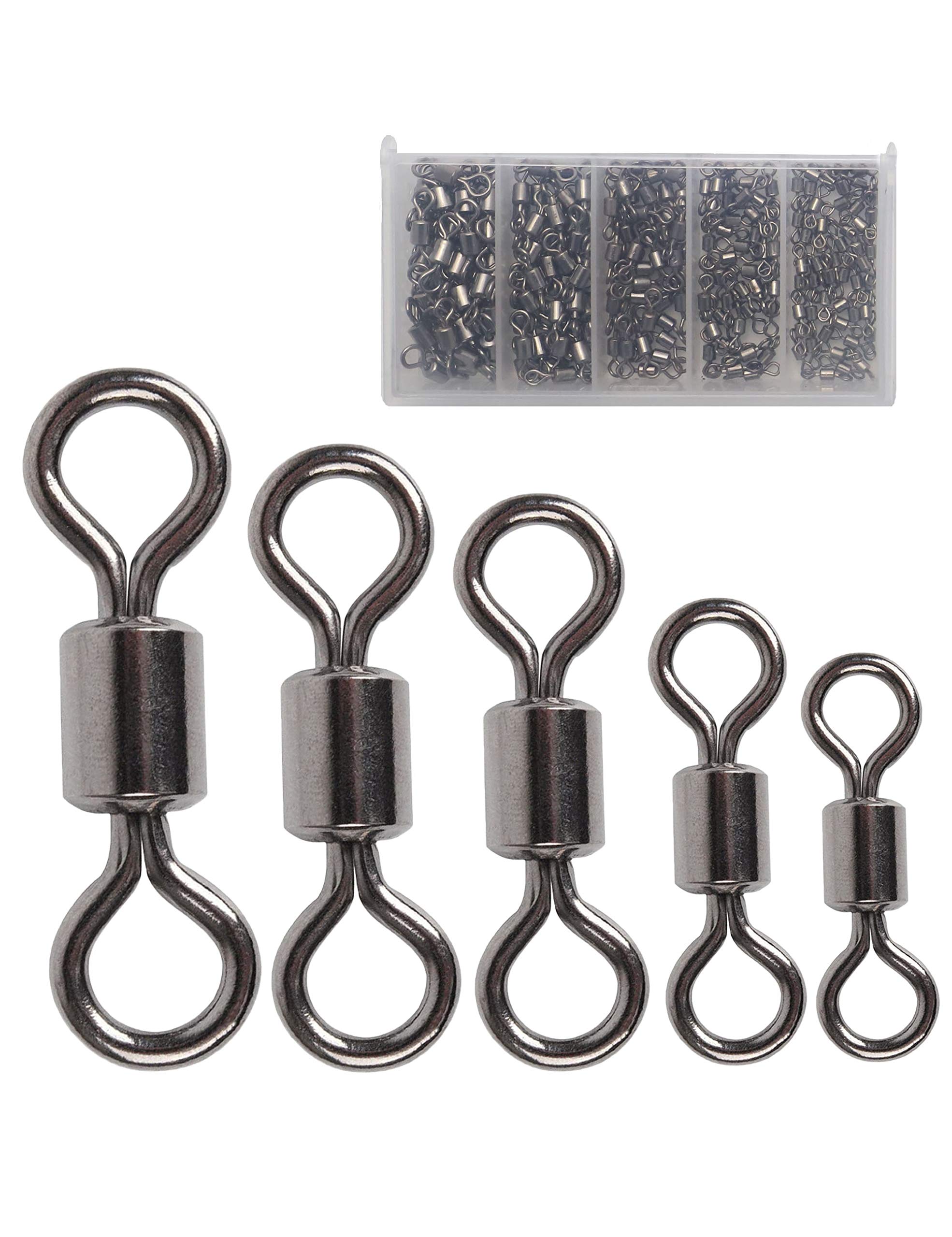 Facikono Fishing Barrel Swivels Set, 210pcs Rolling Bearing Snap