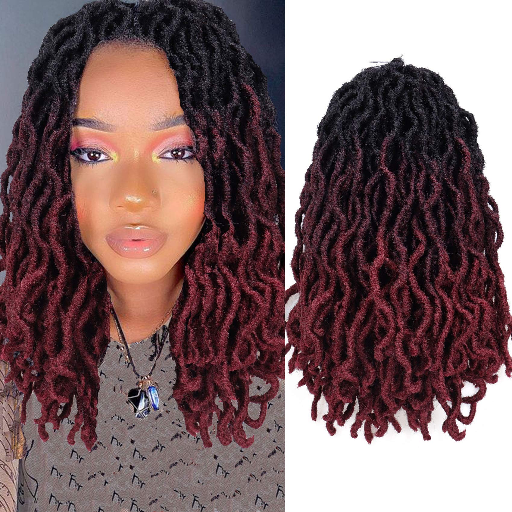 Gypsy Faux Locs Crochet Hair 18inch 6packs Pre-looped Goddess Locs