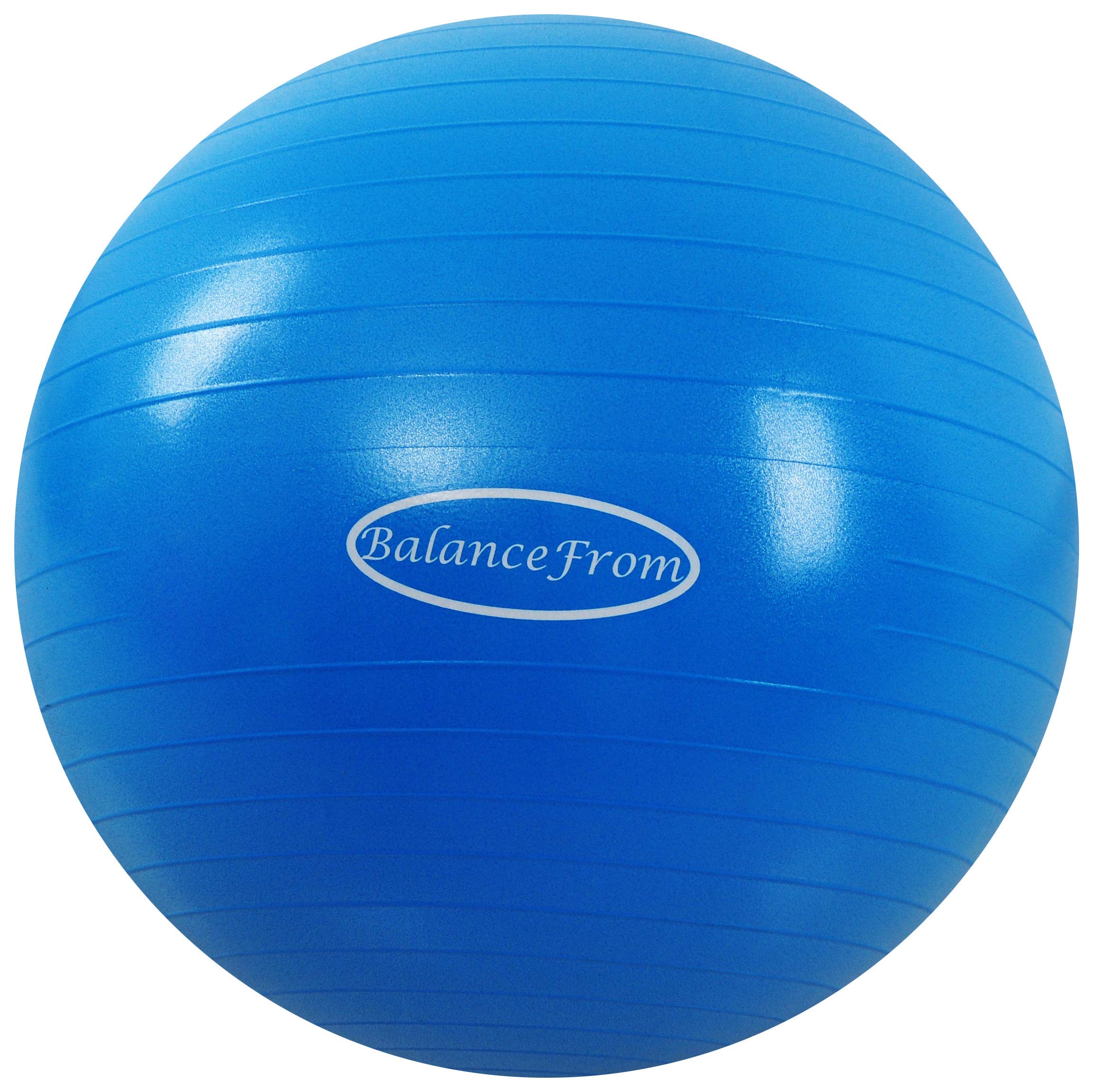 BalanceFrom Anti-Burst and Slip Resistant Exercise Ball Yoga Ball Fitness  Ball Birthing Ball with Quick Pump, 2,000-Pound Capacity Blue 26-inch, L