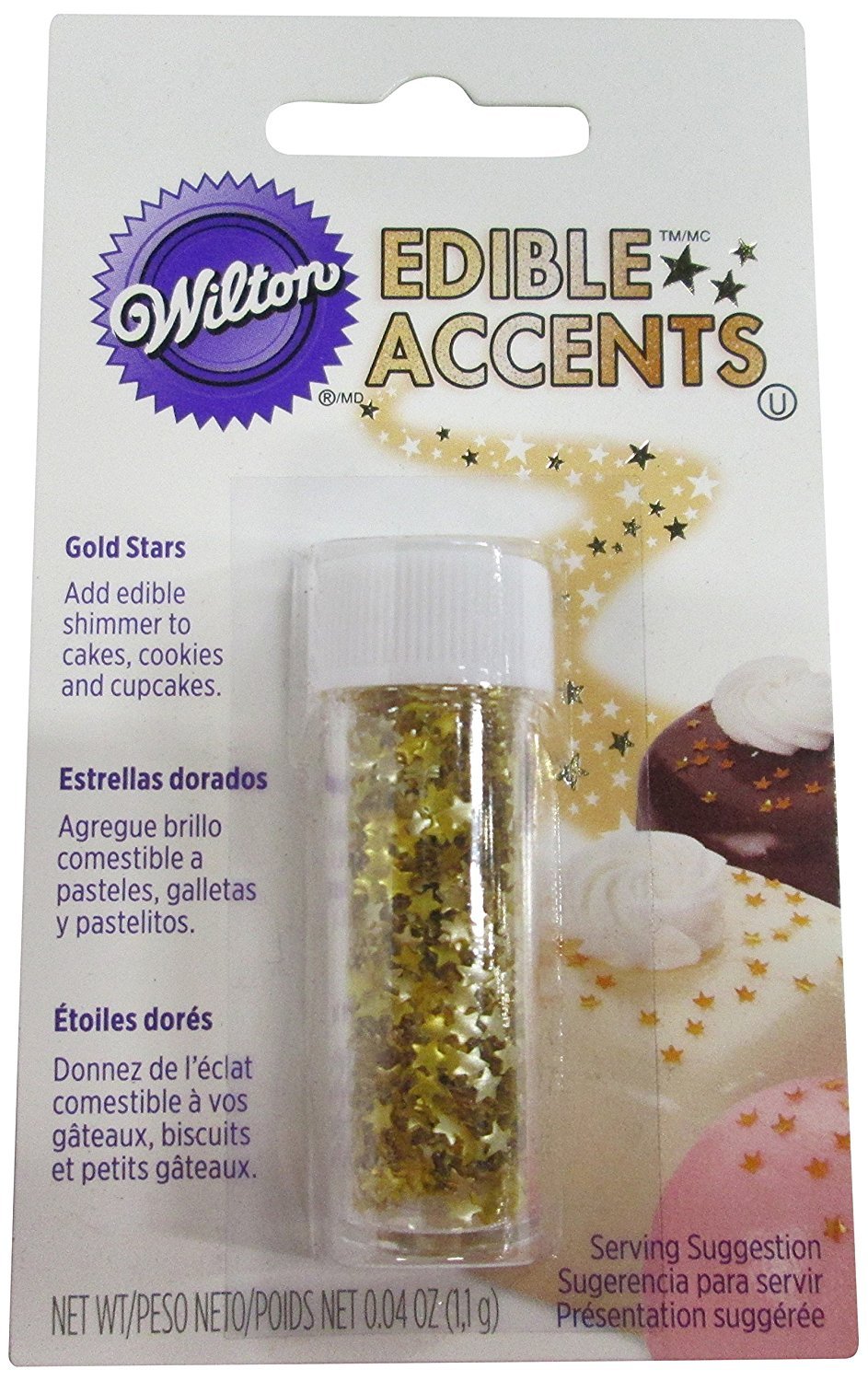 Wilton Edible Glitter Gold Stars 0.04 Ounce