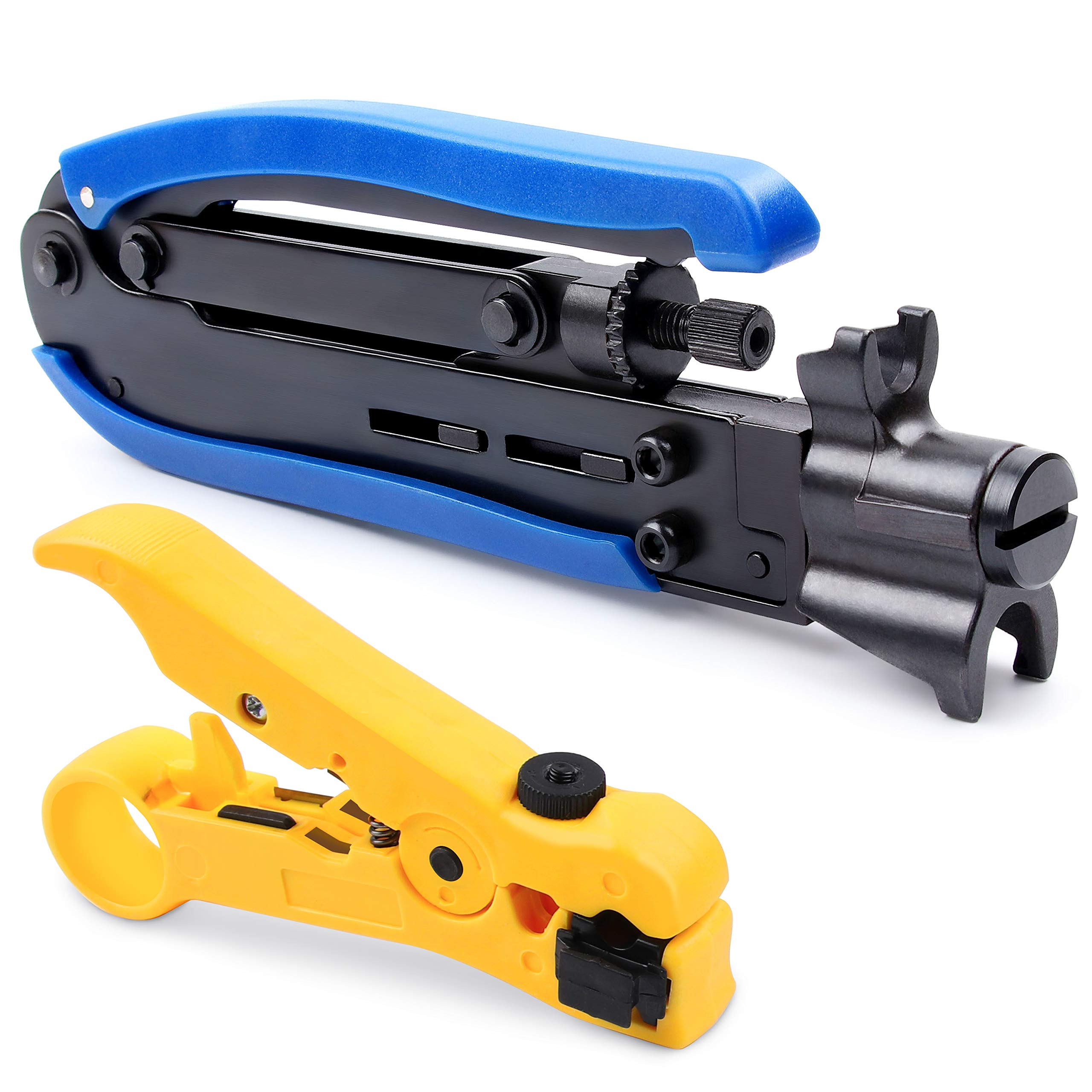 Yangoutool Coax Cable Crimper Kit Adjustable Compression Tool For RG6 