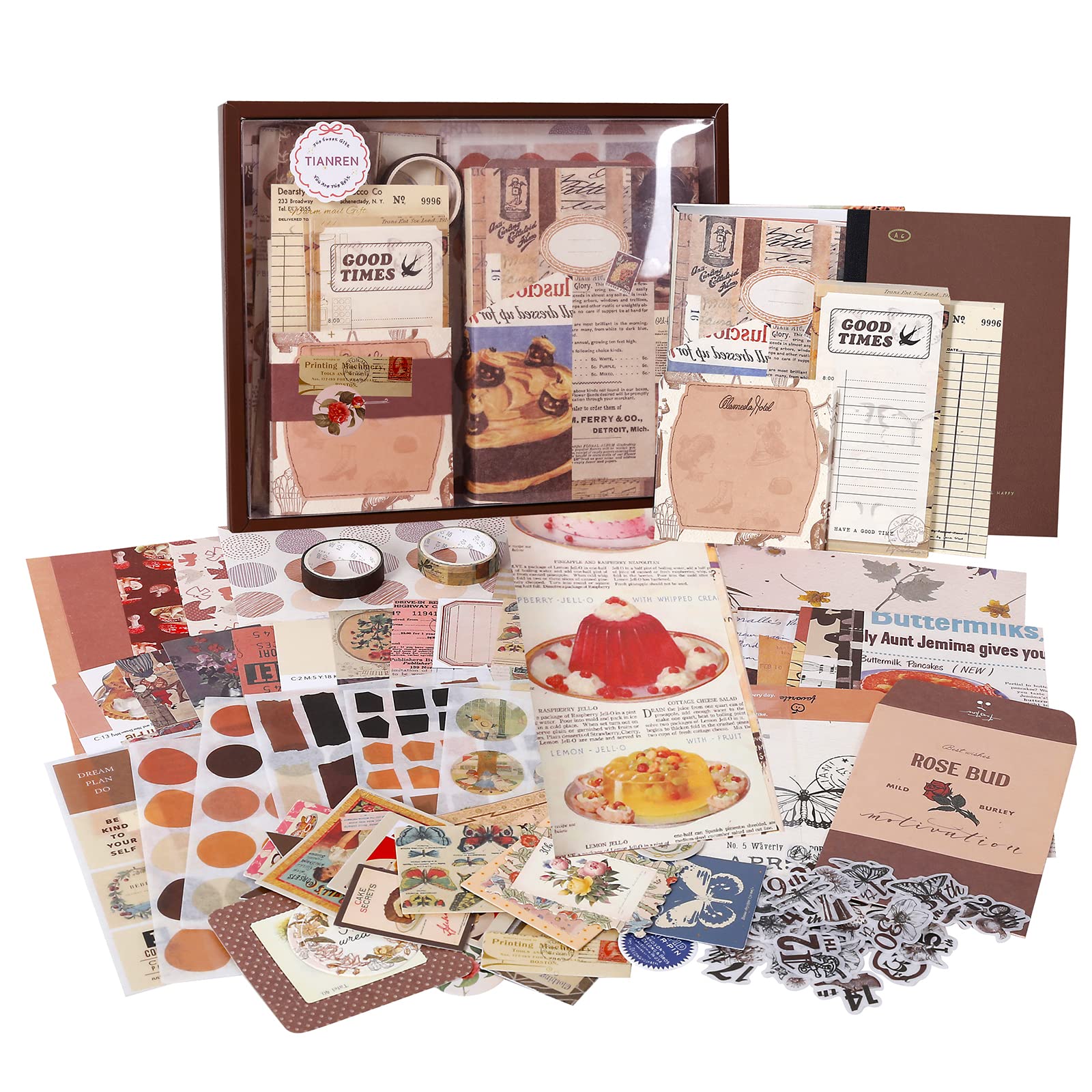 Aesthetic Scrapbook kit(348pcs),Junk Journal/Daily Journal