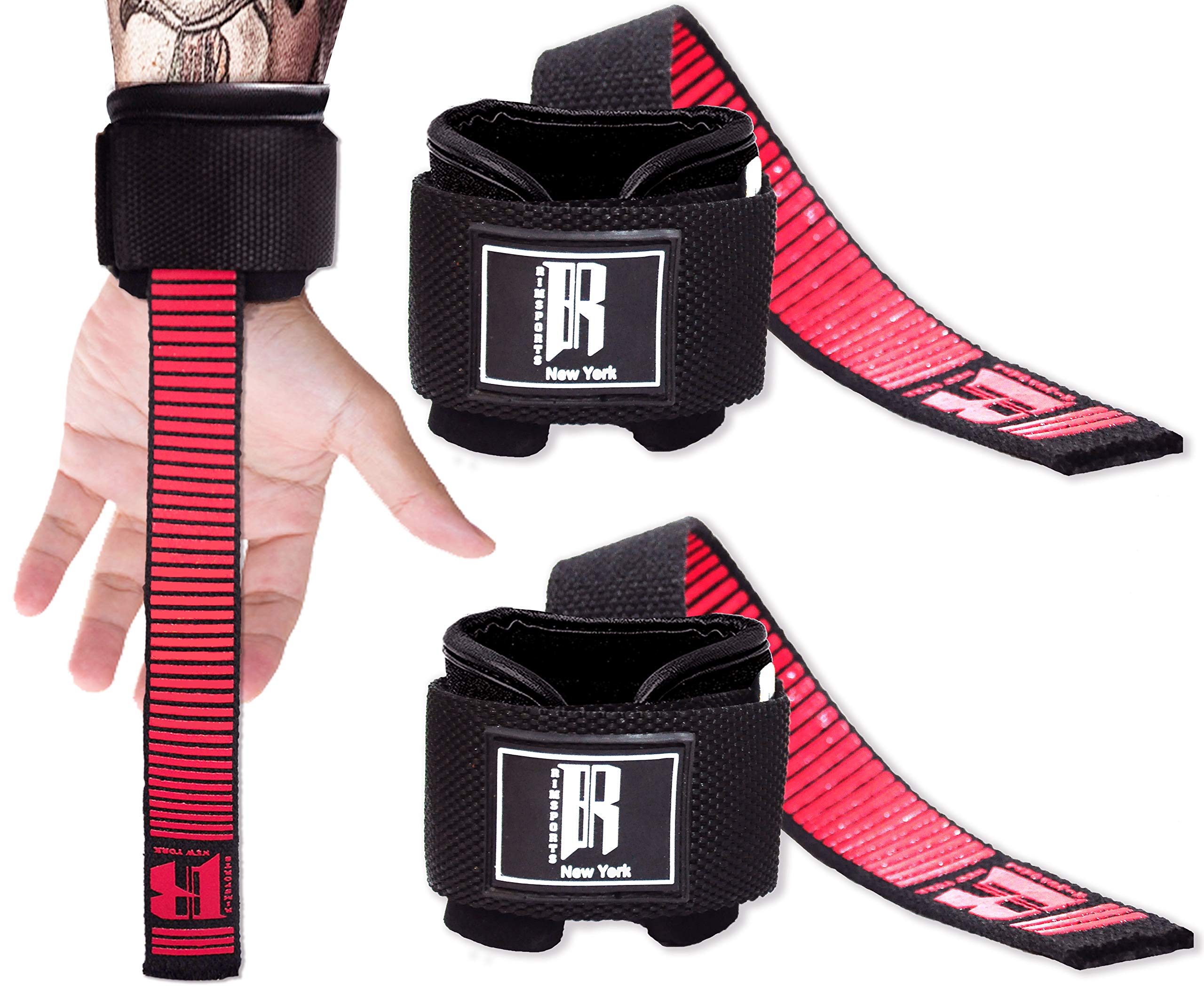 RIMSports Weight Lifting Straps with Wrist Support - Wrist Straps for  Weightlifting - Superior Deadlift Straps and Workout