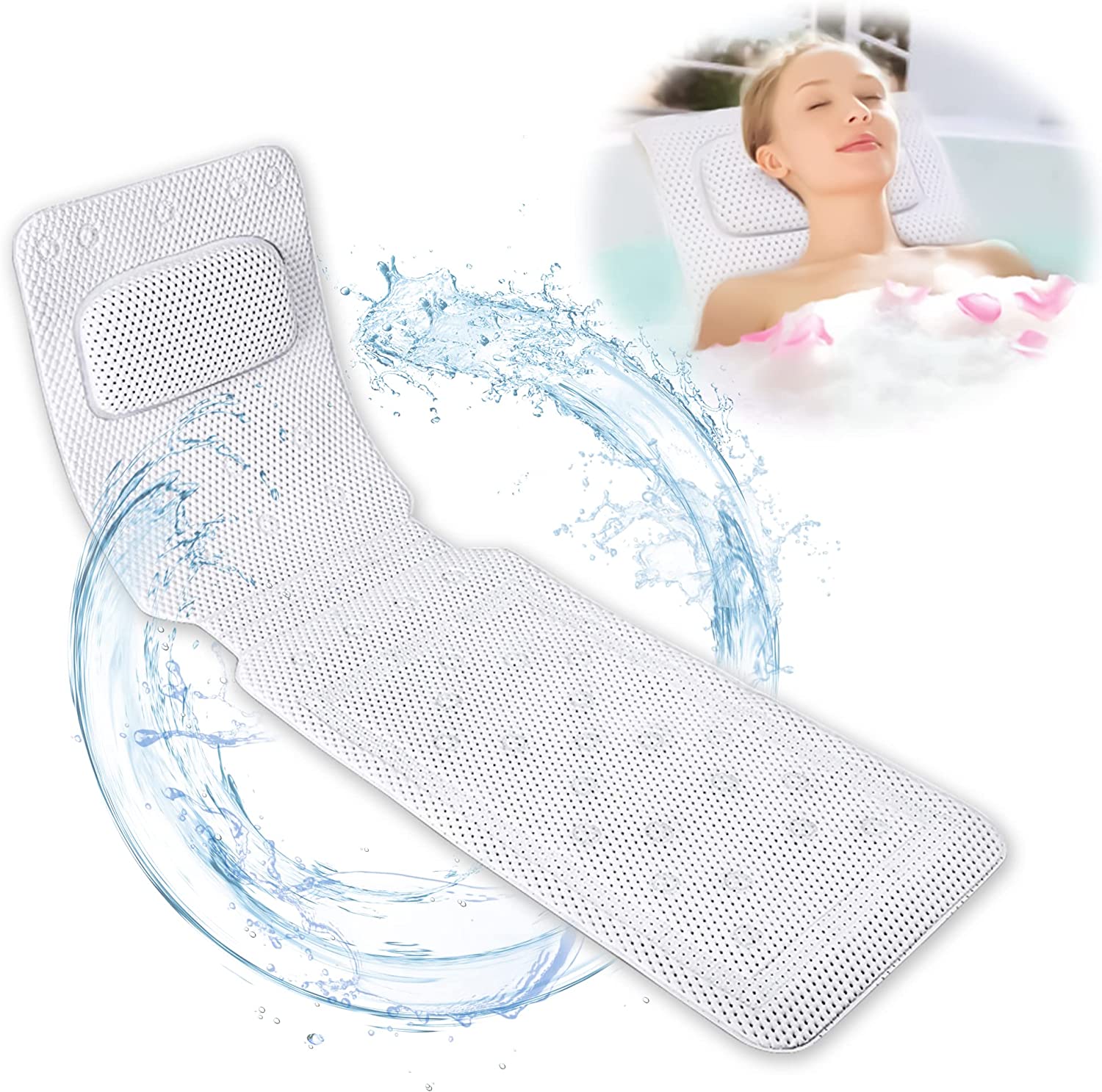 Full Body Bath Pillow ｜Upgraded Non-Slip Bath Cushion for Tub