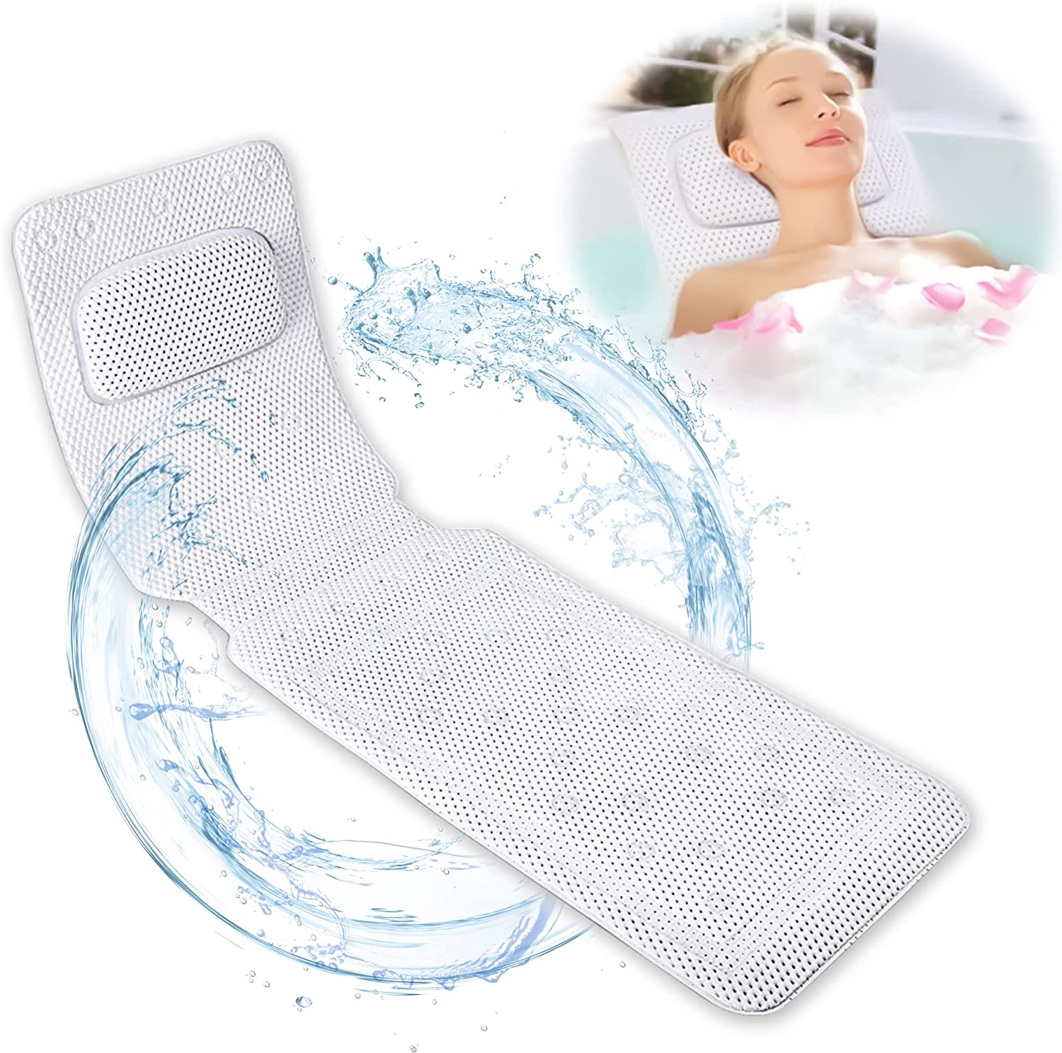 Bath Pillow Spa Bathtub Ergonomic For Tub Neck Head Shoulder Pillows  Support Cushion Headrest Luxury Soft 3d Mesh-yyc