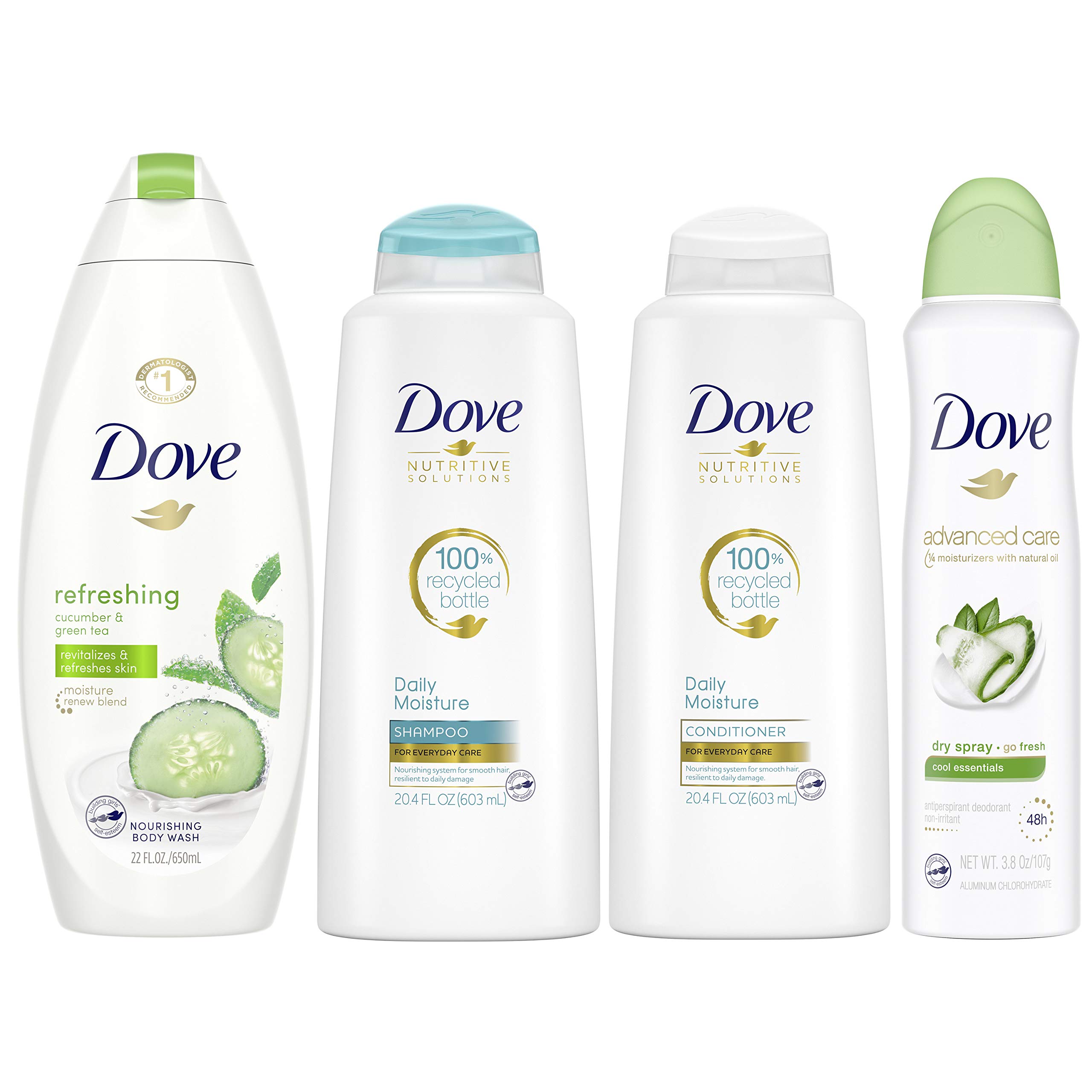 Dove Hair and Skin Care Regimen Pack For Soft Skin and Clean Hair Cool  Moisture Includes