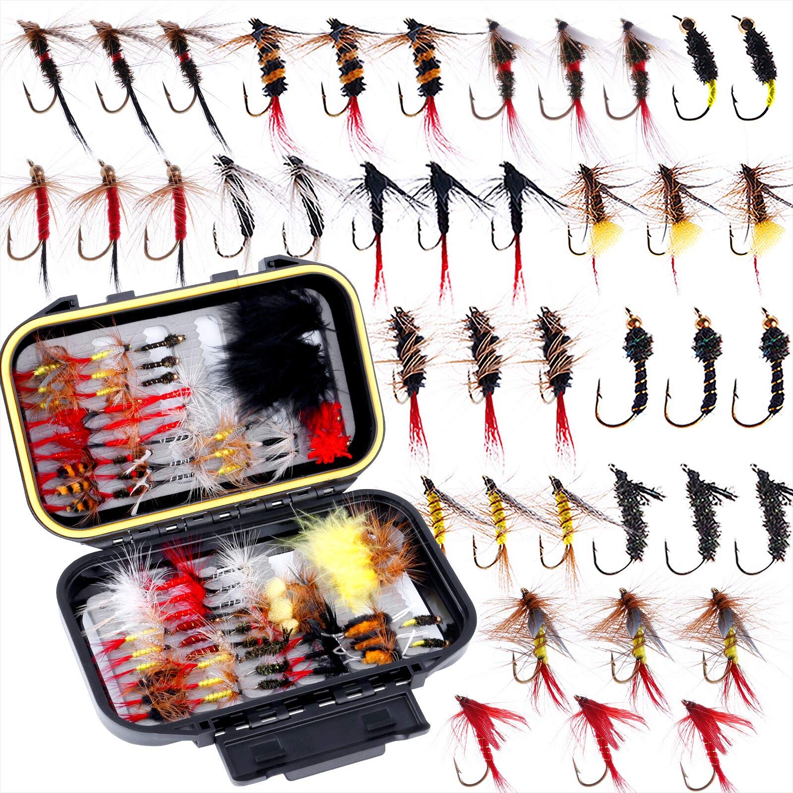 Fly Fishing Flies Kit, 36/78Pcs Fly Fishing Lures, Fly Fishing Dry