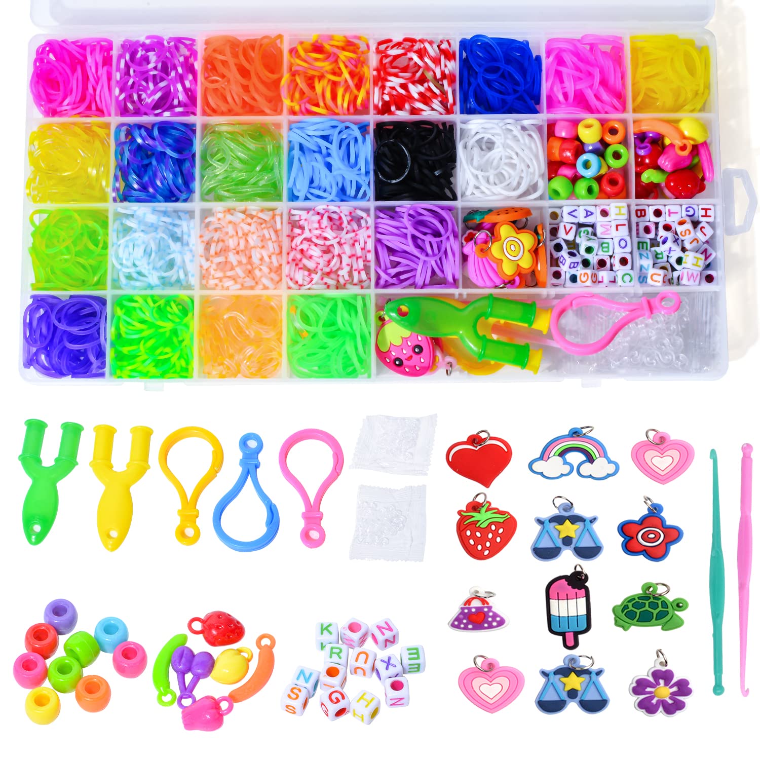 Yestrong 2000+Rubber Band Bracelet Kit, Loom Bracelet Making Kit for Kids, Rubber Bands Refill Loom Set, Rubber Bands for Bracelet Making Kit for