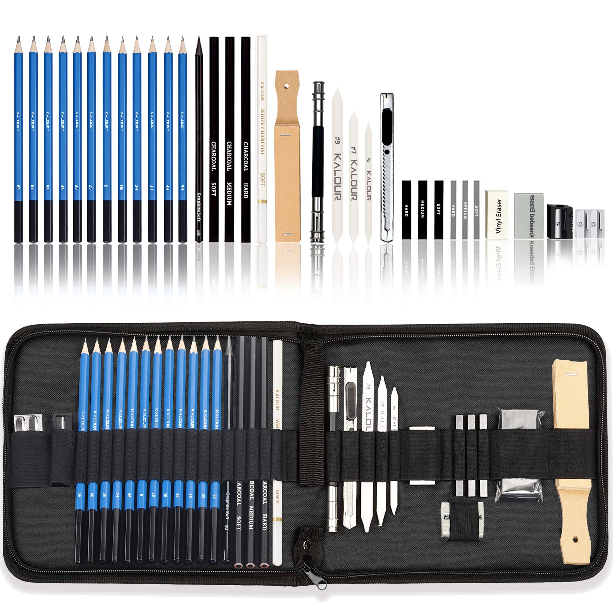 32pcs/Set Professional Drawing Sketch Pencil Kit Including Sketch Pencils  Graphite & Charcoal Pencils Sticks Erasers Sharpeners with Carrying Bag for Art  Supplies Students price in Saudi Arabia,  Saudi Arabia