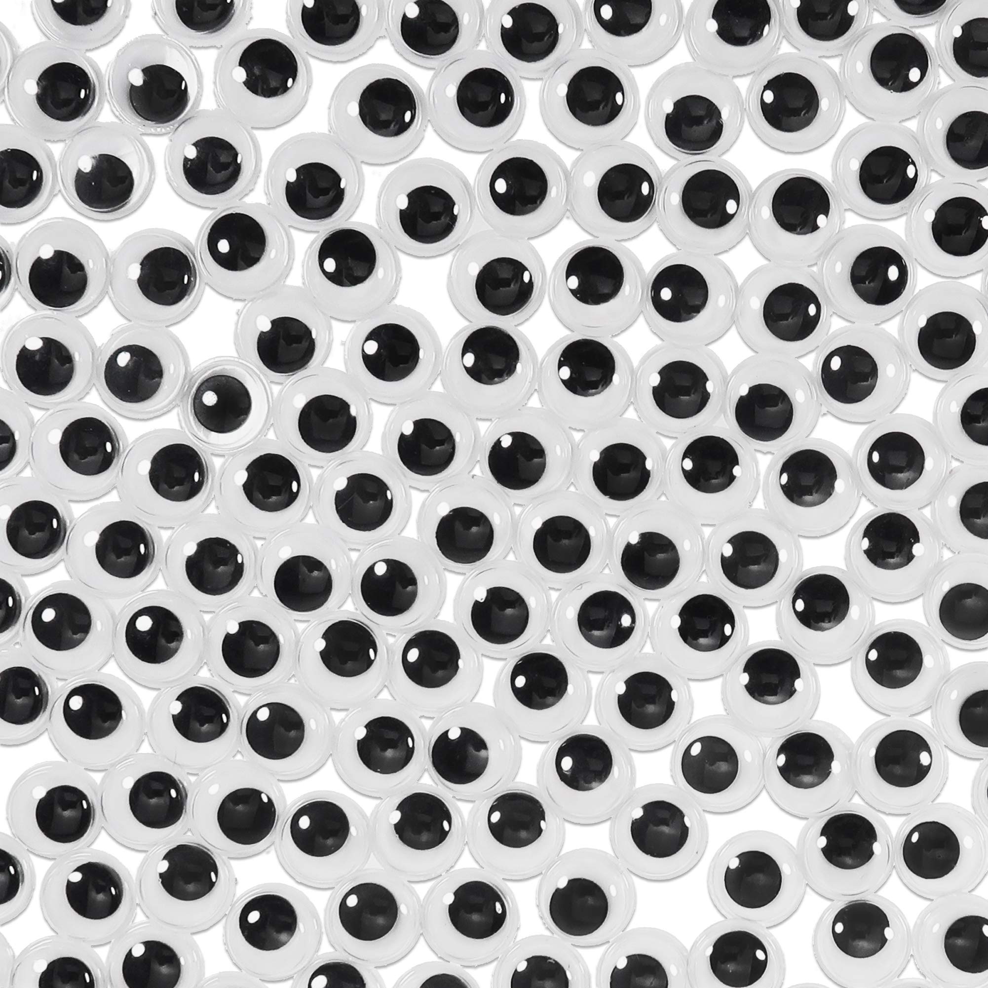 TOAOB 300pcs Plastic Wiggle Googly Eyes Self Adhesive 12mm Black Round Sticker  Eyes DIY Arts Crafts Scrapbooking Accessories 12mm Black/White