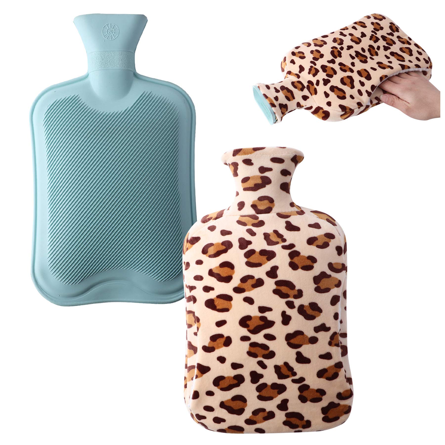 2 Liter Hot Water Bottle, Ease Aches and Pains Aid Comfort Sleep, 