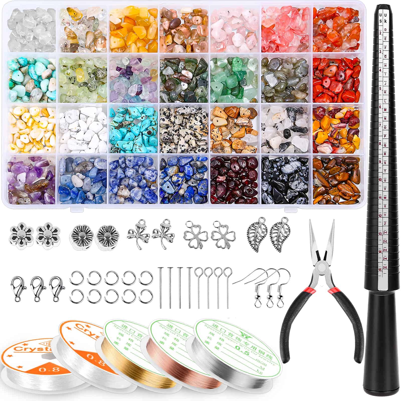 6mm Briolette Glass Beads for Jewelry Making, 21 Colors 1050Pcs Faceted  Rondelle Shape Translucent Crystal Spacer Beads Assortments Supplies for