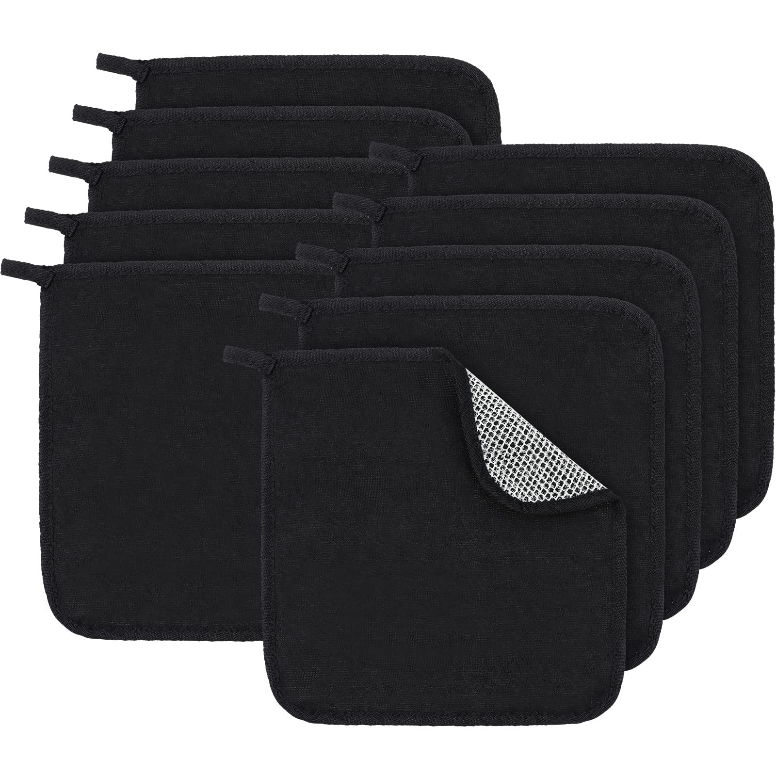 Tudomro 10 Pieces Double Sided Man Wash Cloths Bath Exfoliating Body Face  Washcloth Scrub Cloths Wipe Washcloths Towel for Body Shower for Men and  Women (Black 10 x 10 Inch) Black 10 Count (Pack of 1)