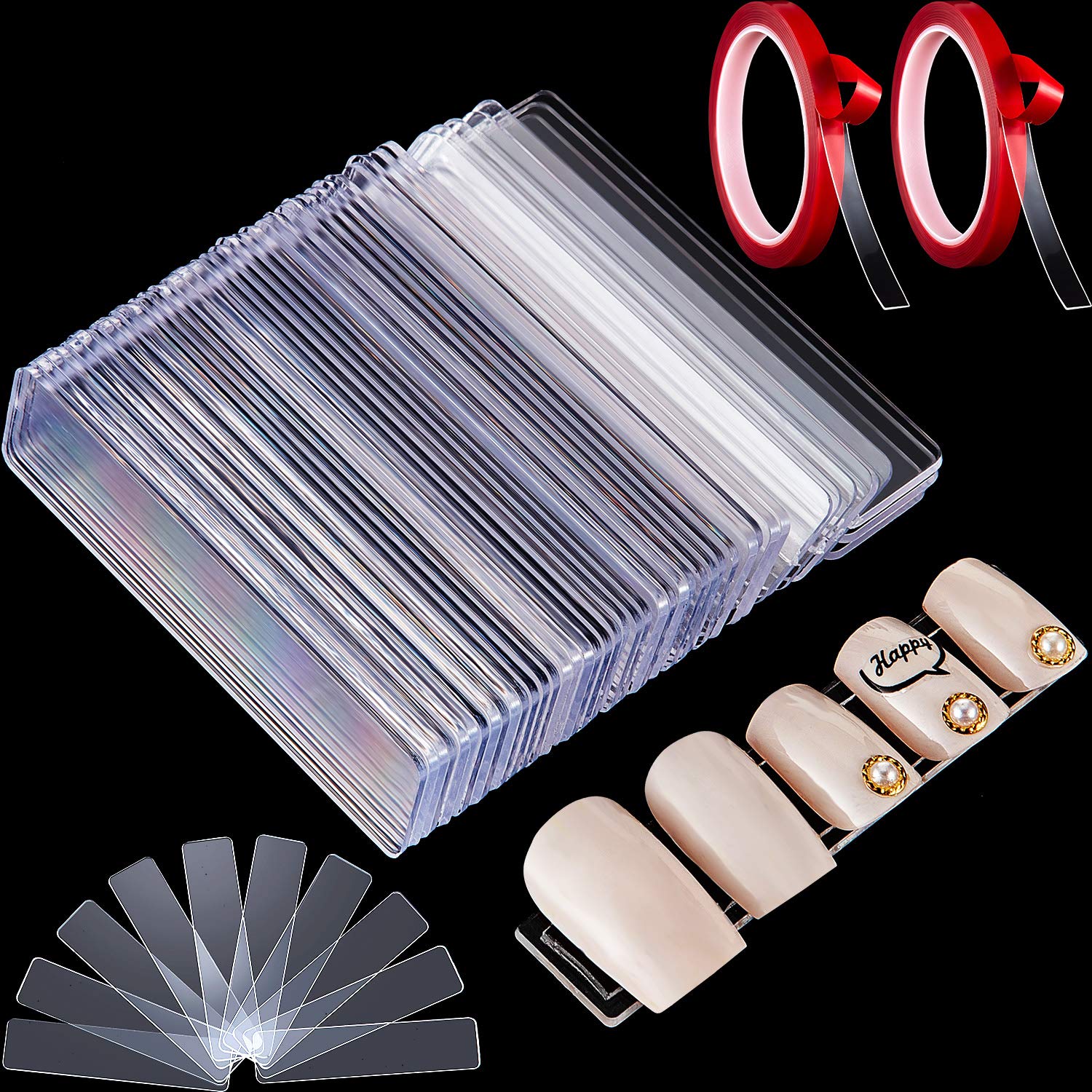 Buy FingerAngel 64 PCS UV Gel Nail Art Tips Samples Nail Sticks Acrylic Nail  Display Stand Rack Practice Tool Clear Online at desertcartINDIA