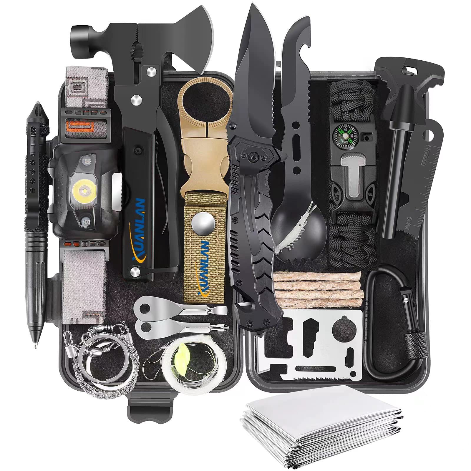 Survival tool kit 14 in 1, Survival Gear and Equipment, Camping Accessories