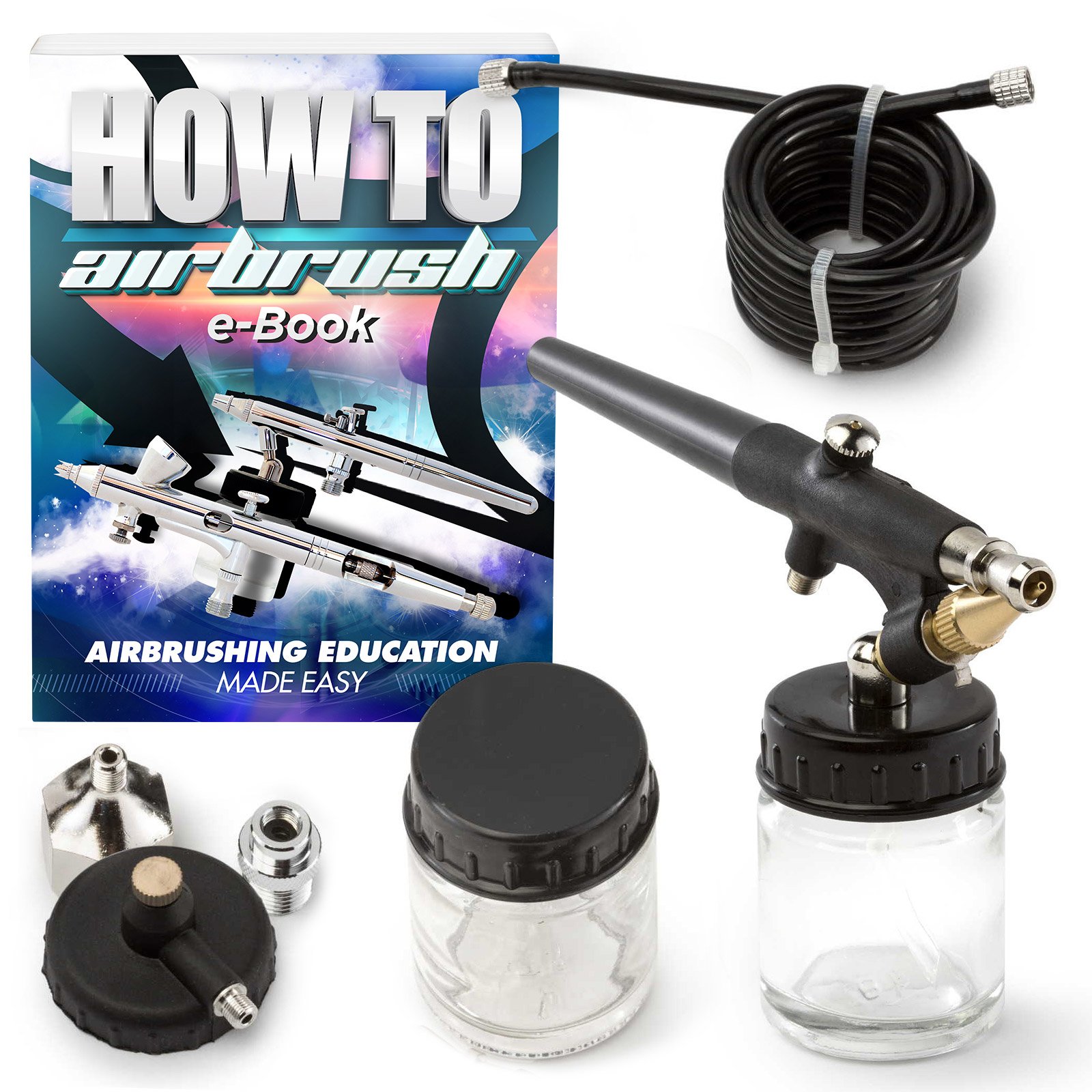 PointZero Airbrush Cake Decorating Kit - 2 Airbrushes, Compressor