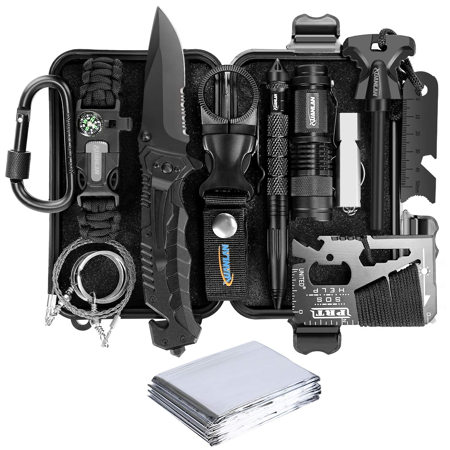 Survival Kit 13 IN 1 Emergency Tactical Defense Equipment Outdoor Camping  Tools