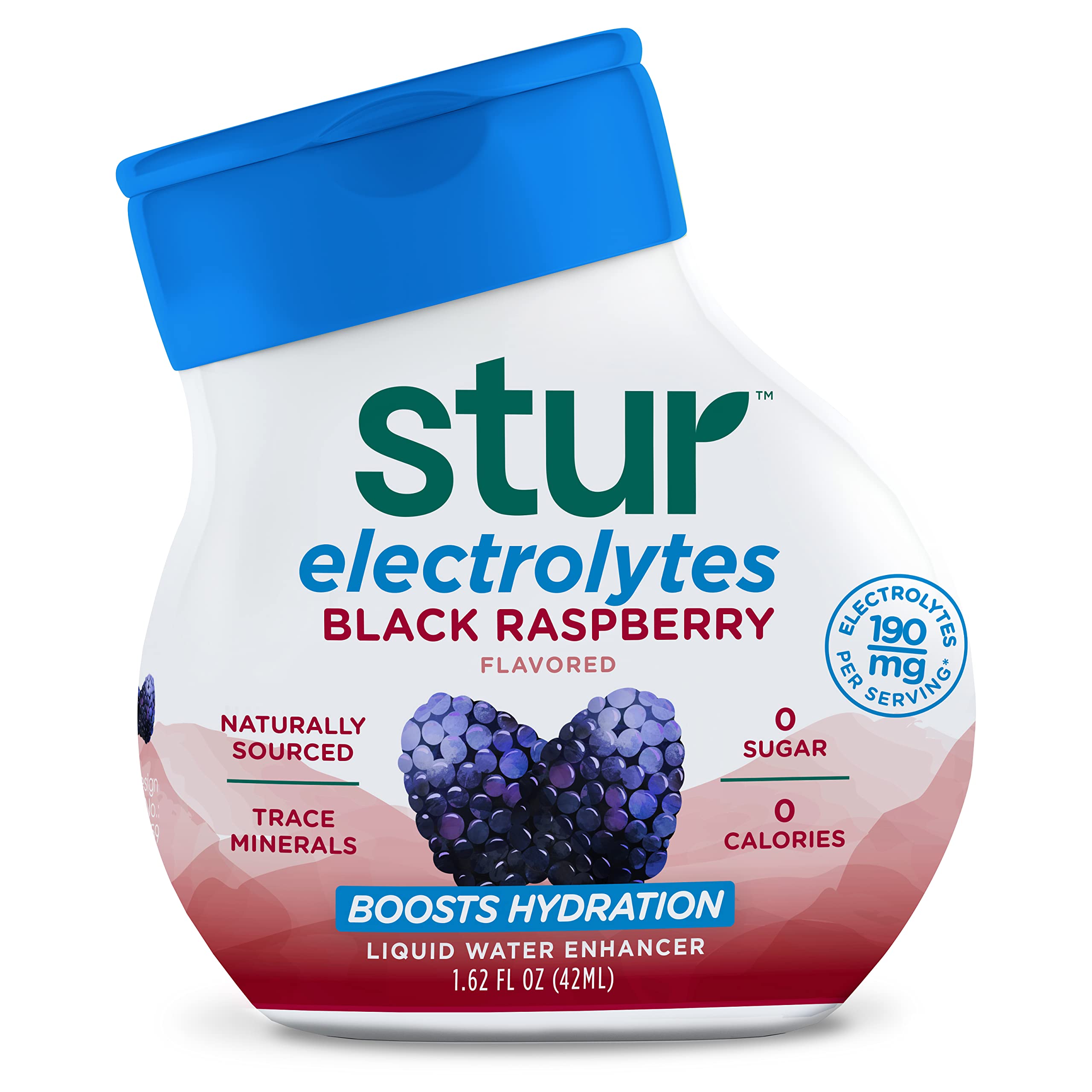 Stur Liquid Water Enhancer, Skinny Black Cherry, Sweetened with Stevia, High in Vitamin C & Antioxidants, Sugar Free, Daily Hydration & Workout  Recovery, Zero Calories, Keto