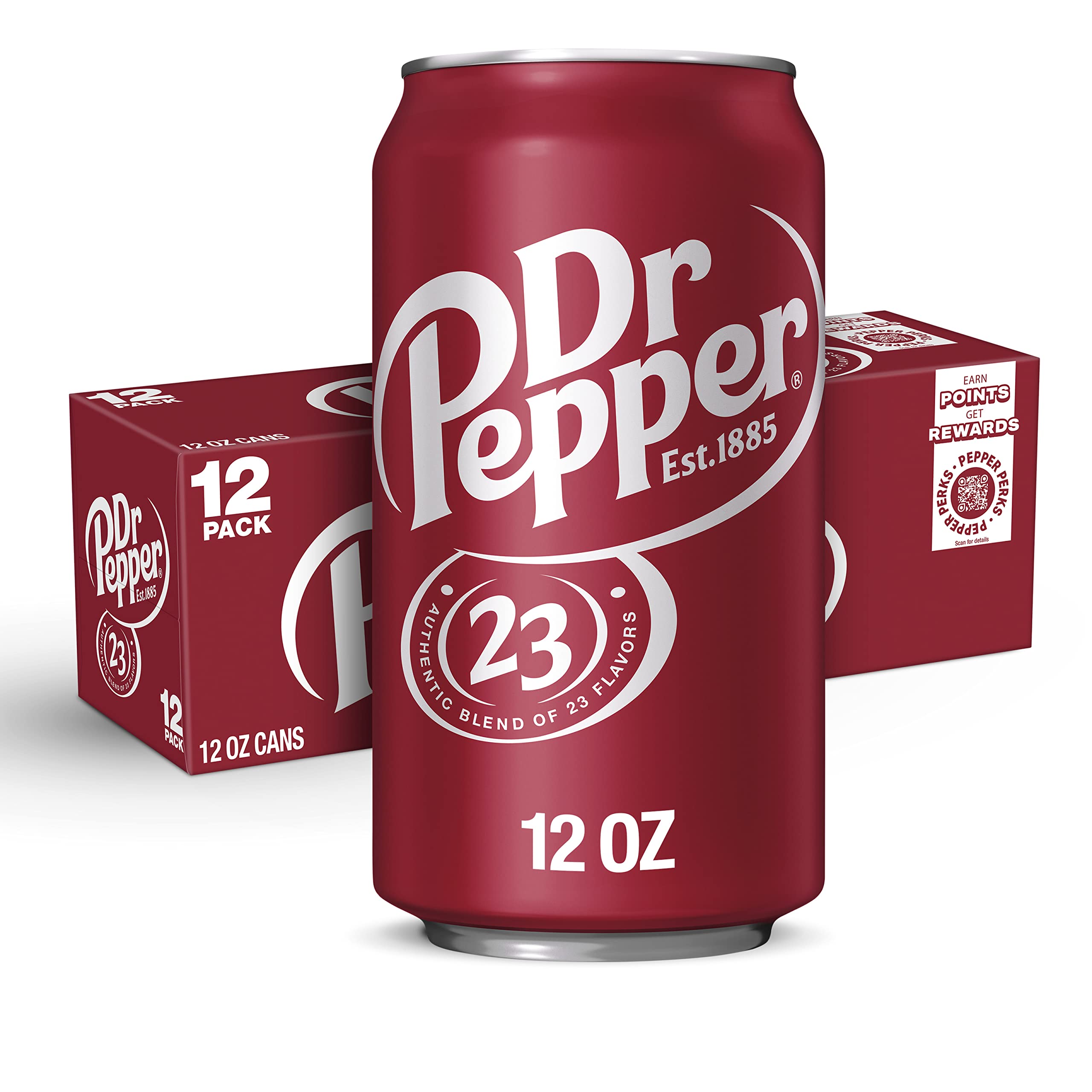 Dr Pepper Soda, 12 fl oz cans, 12 pack Regular