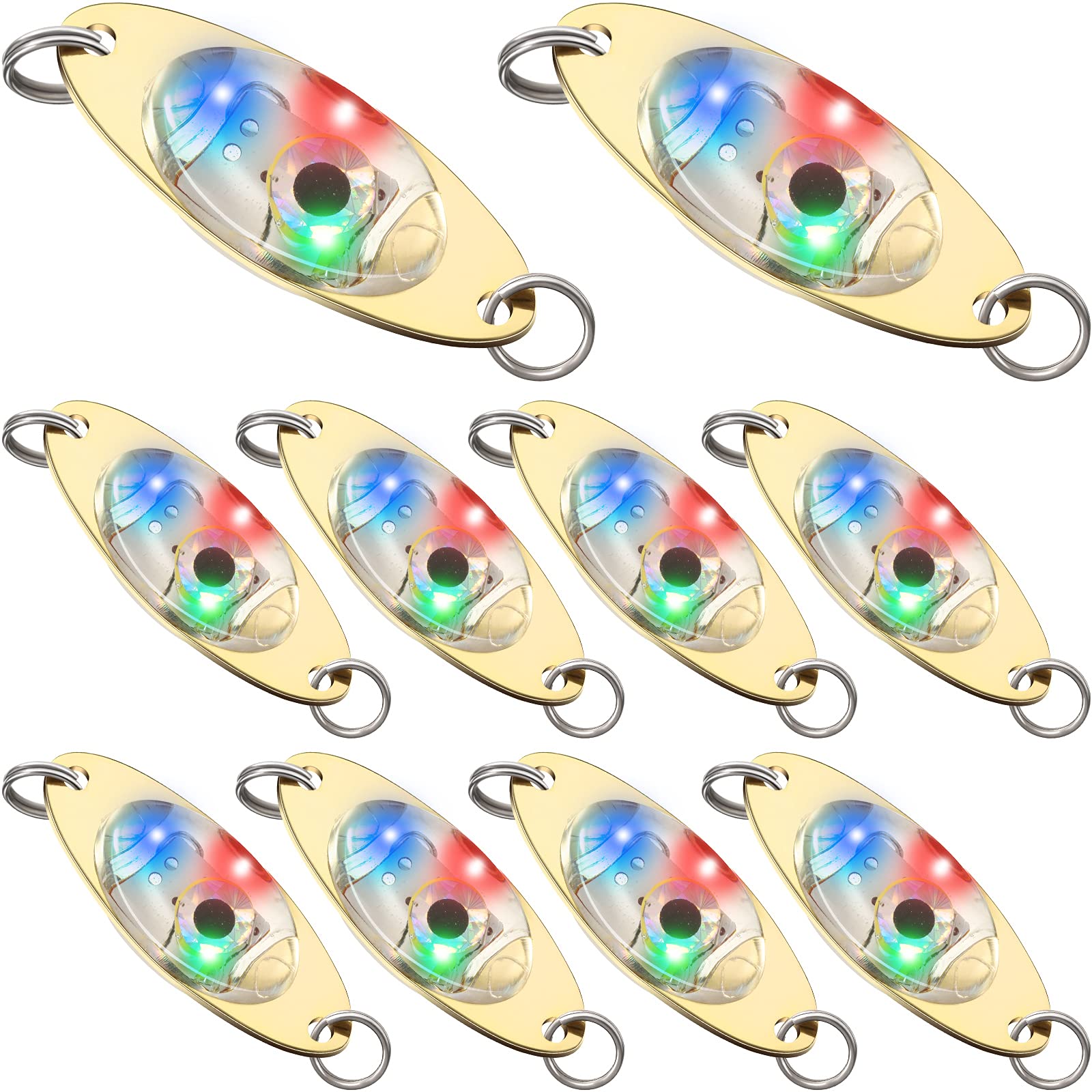 LED Fishing Lures Fishing Spoons Underwater Flasher Bass Halibut Flasher  Saltwater Trolling Deep Drop Fishing Light