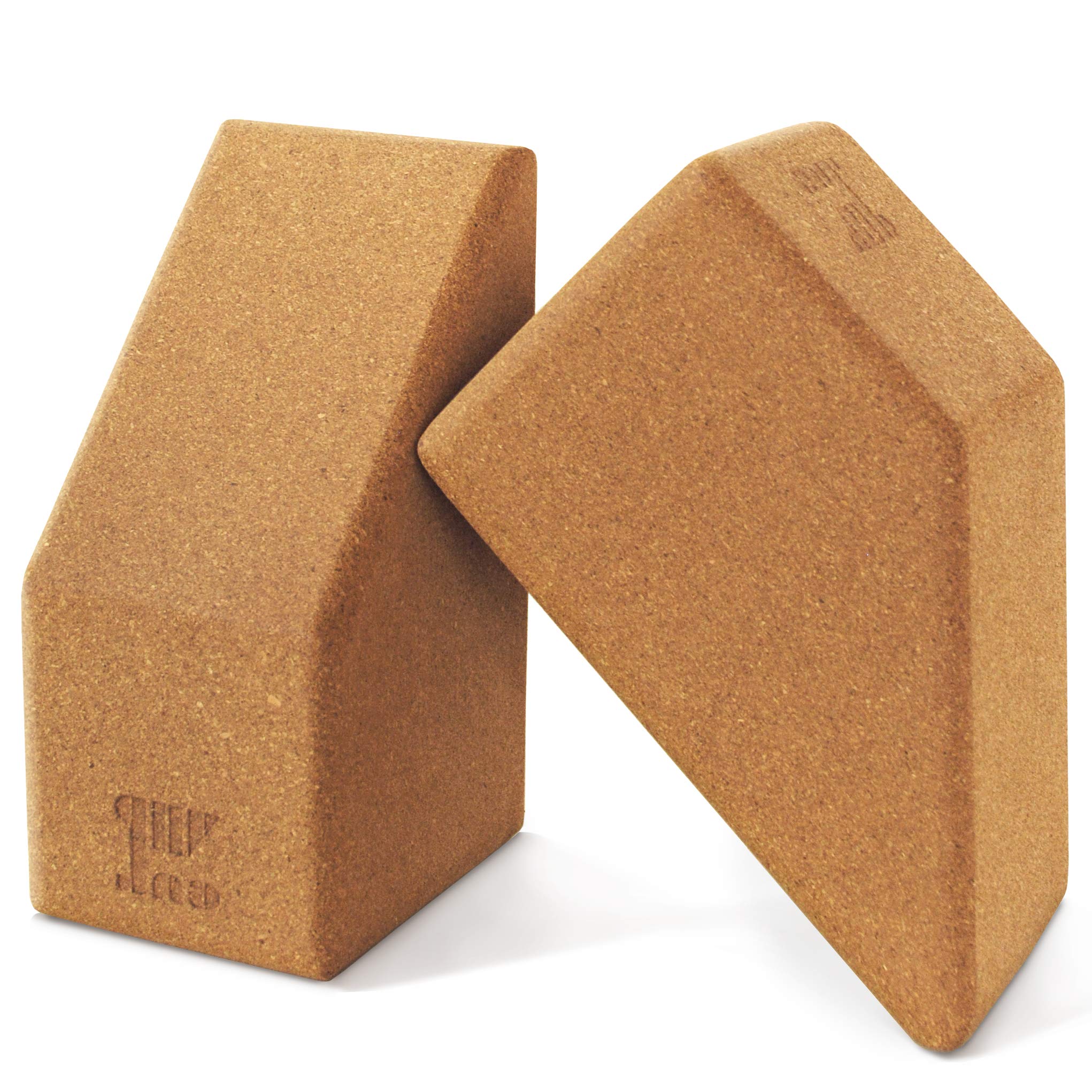 Multifunctional Cork Yoga Blocks 2 Pack - Trapezoid Yoga Block Set,  Regular+ Handstand Blocks + Wrist Support Wedge + Calf Stretch Wedge, Firm  Stretching Exercise Accessories