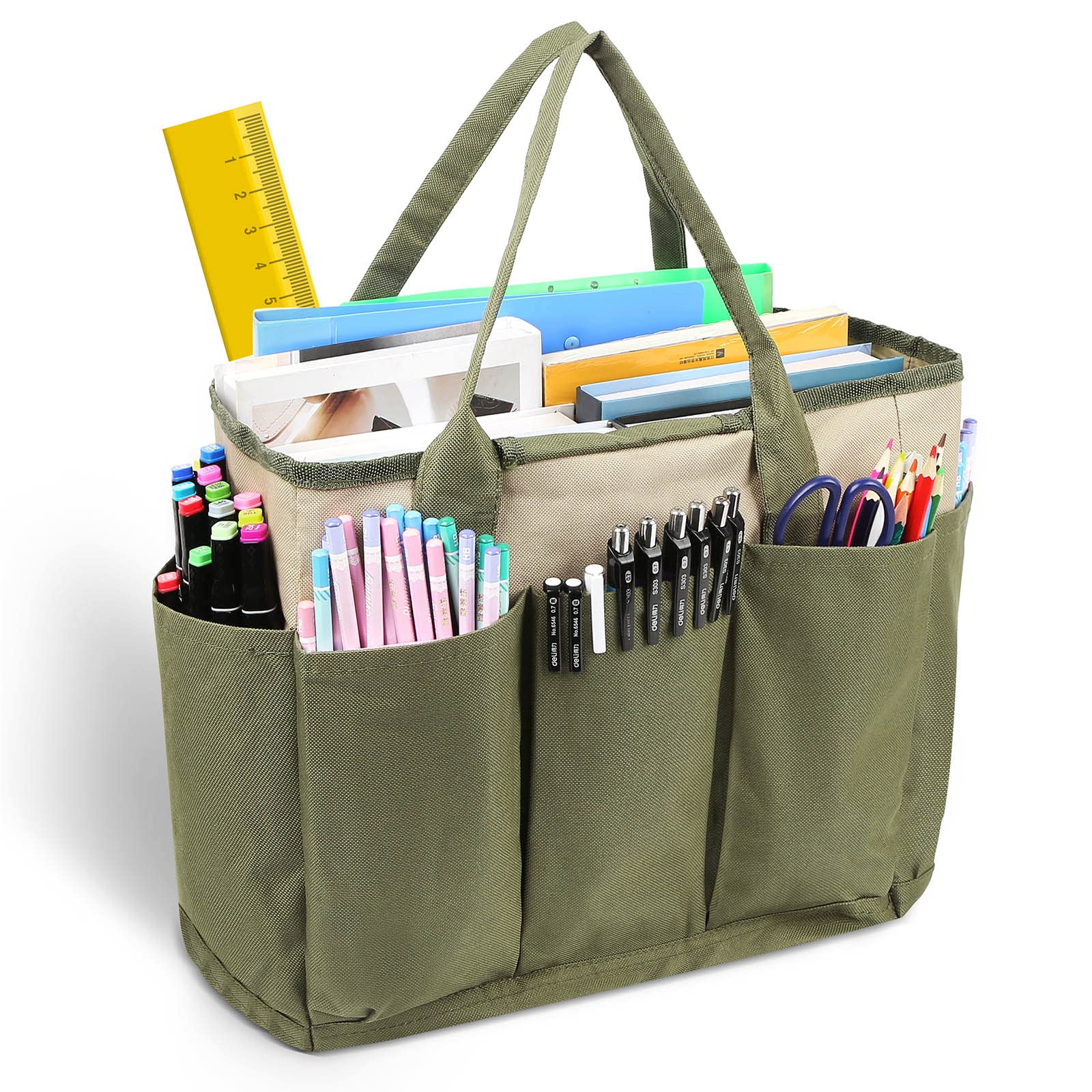Storage Tote Bag, Classroom Supplies For Teacher, Stationery And Teaching  Aid Organization For Arts Tools, Books, Pencils, Etc, And Office Desktop  Organize, Make-up Tote With Handles For Travel, Organizer Supplies, Teaches  Classroom