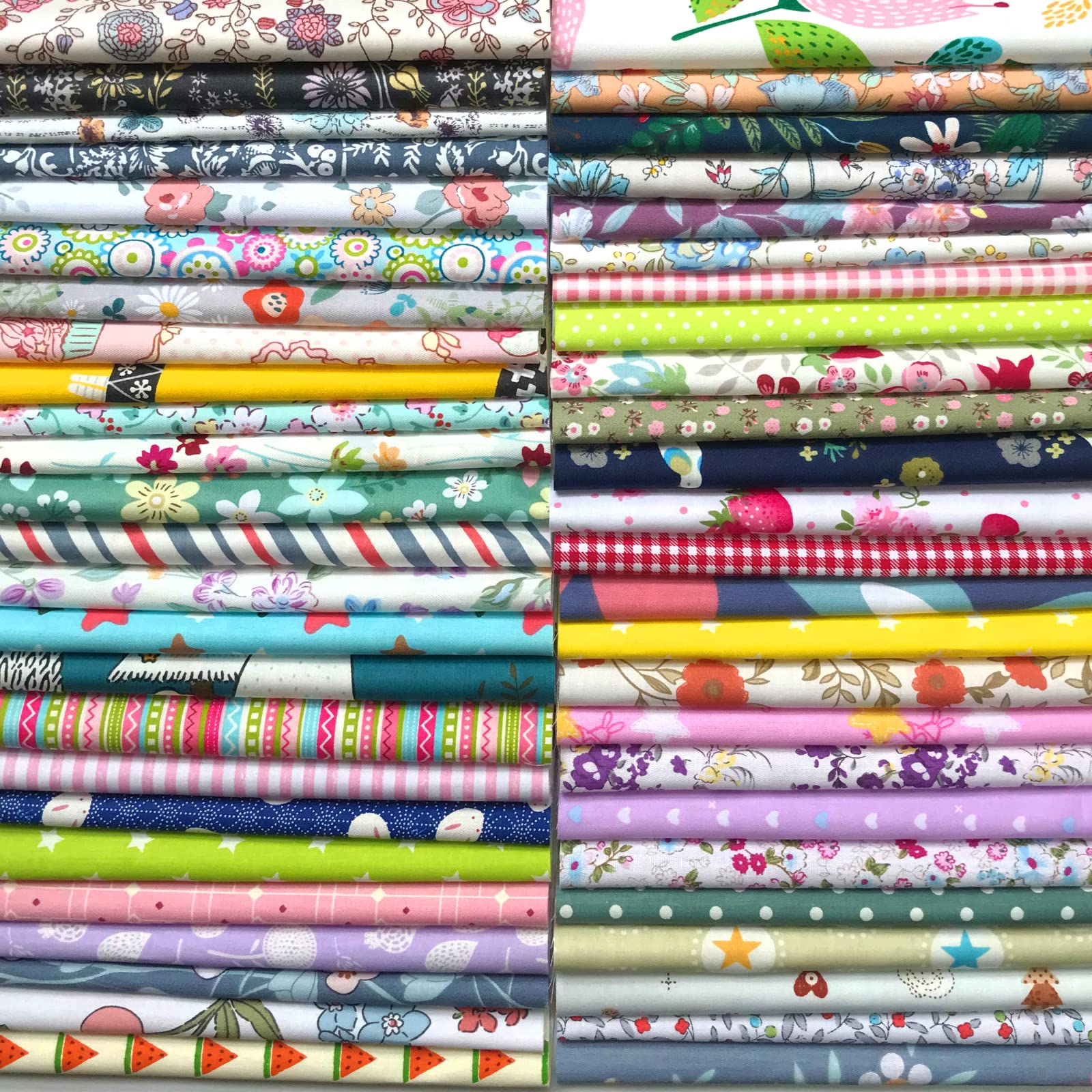 50 PCS 100% Cotton Fabric Bundles for Quilting Sewing DIY & Quilt  Beginners, Quilting Supplies Fabric Squares (50 PCS 12 x 12)