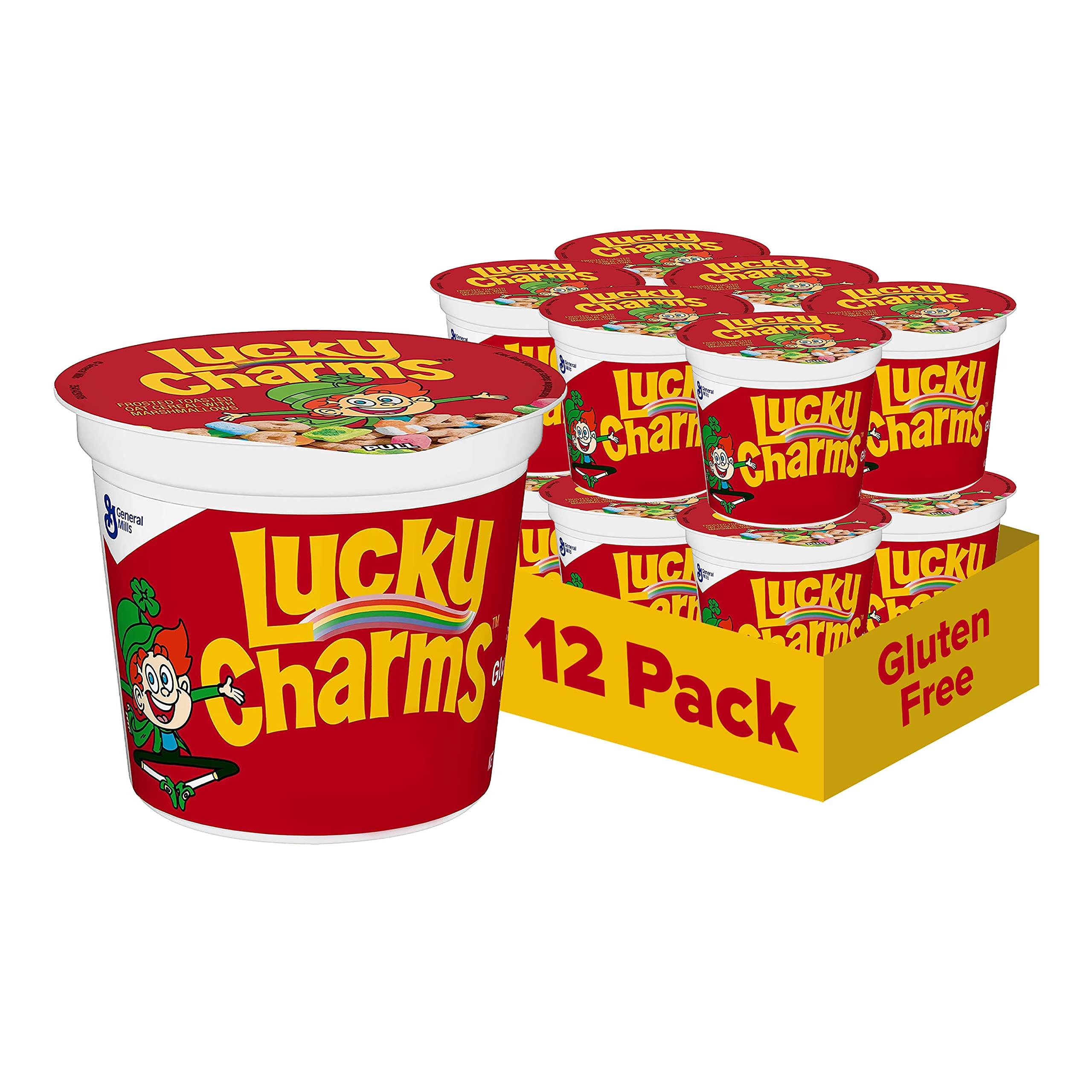 Lucky Charms Gluten Free Breakfast Cereal Cup 1.7 oz (Pack of 12)