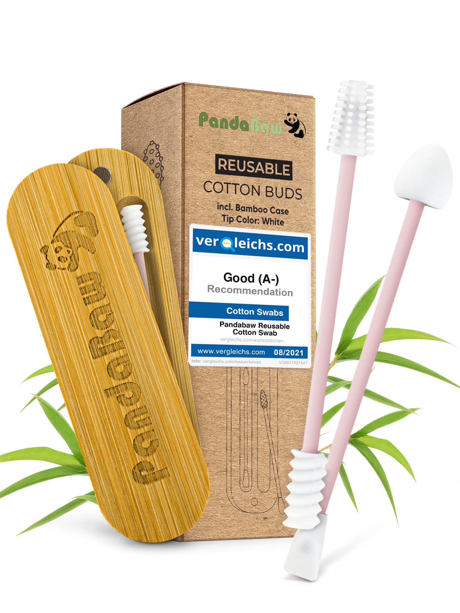 New: PandaBaw 2 x Reusable Cotton Swabs Extra Soft - Silicone Qtip
