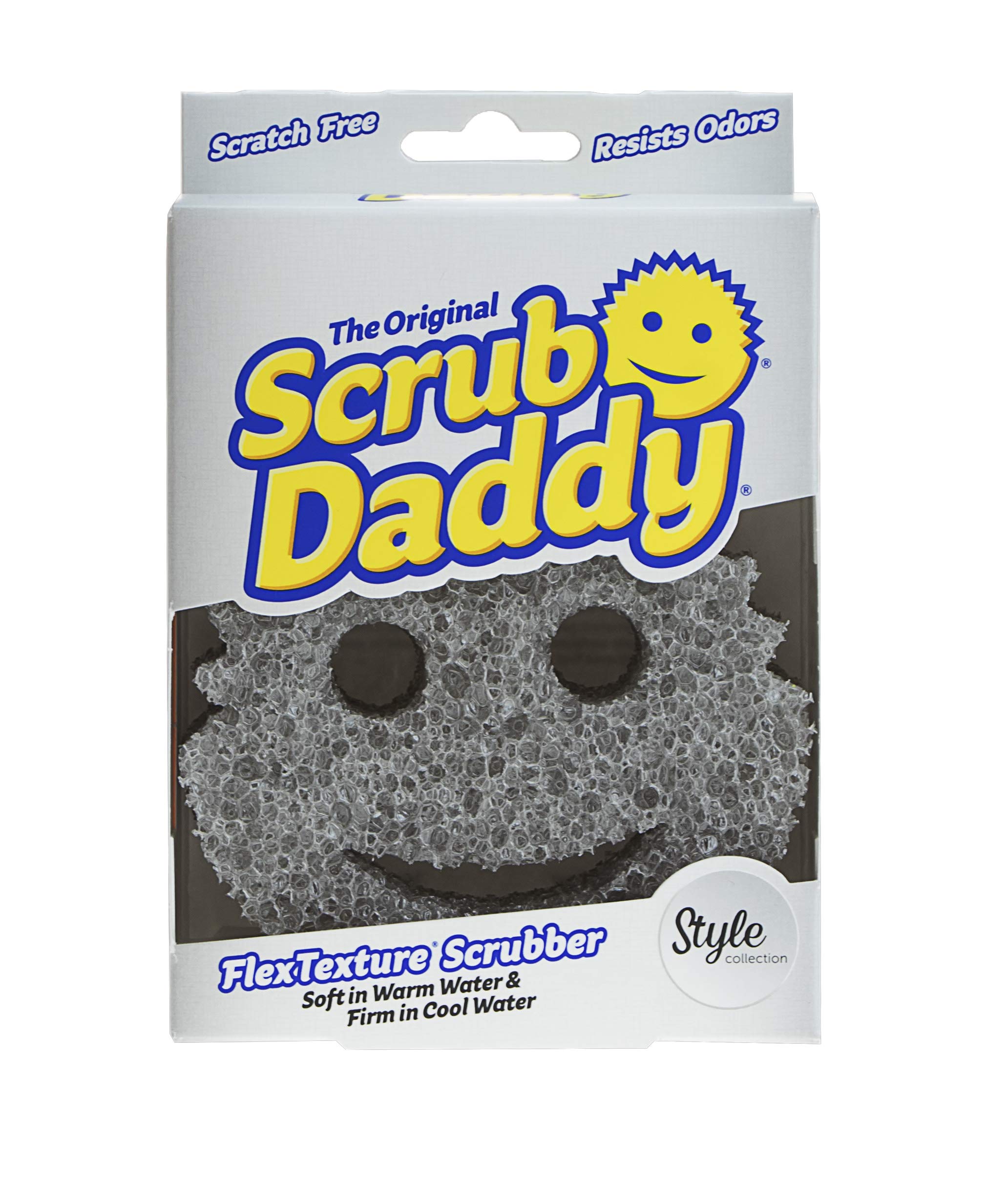 Scrub Daddy Smiling Scrubber, Grey - Scratch-Free Multipurpose