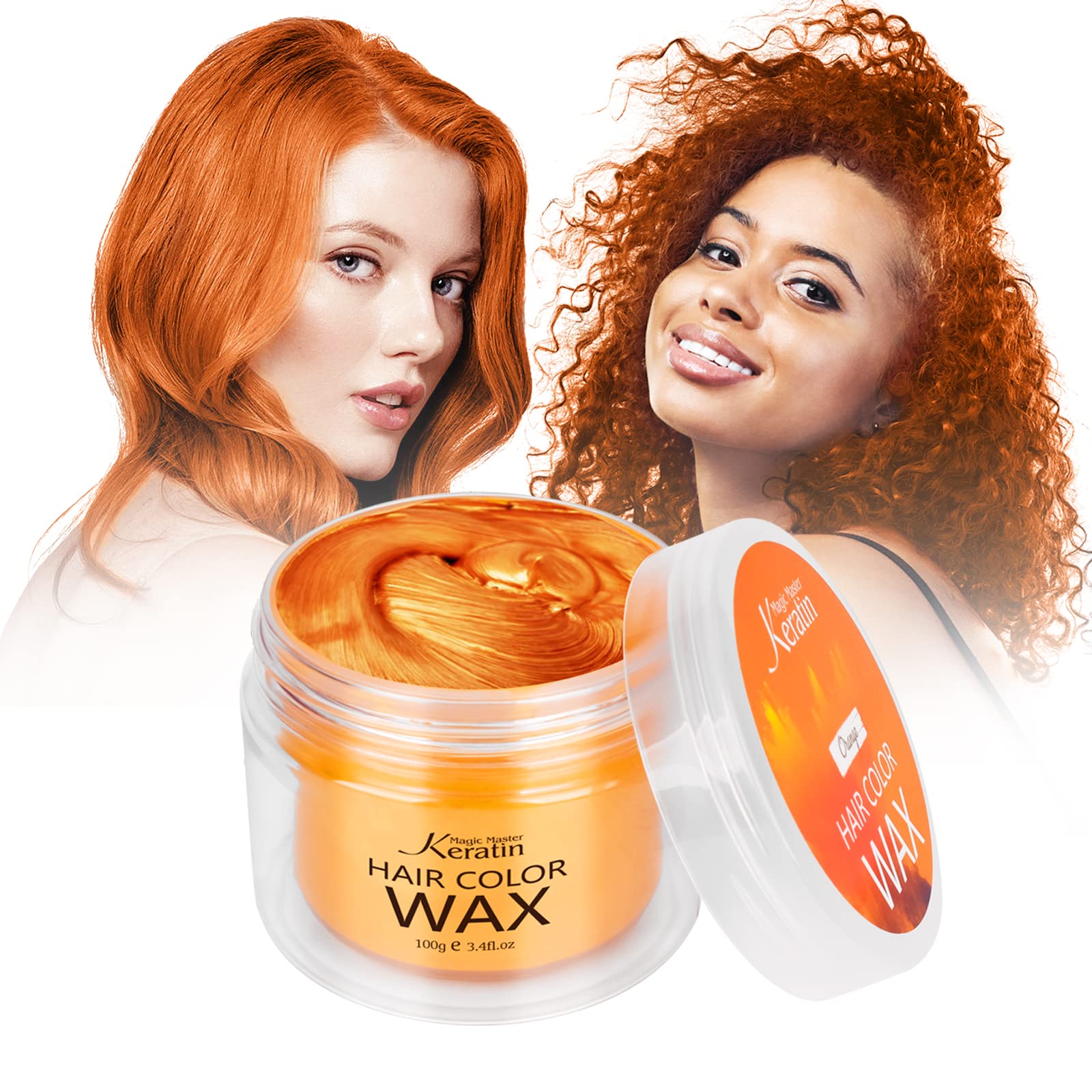 Temporary Hair Color Wax Orange, Magic Master Keratin Hair Dye Paint Wax,   Fl Oz Natural