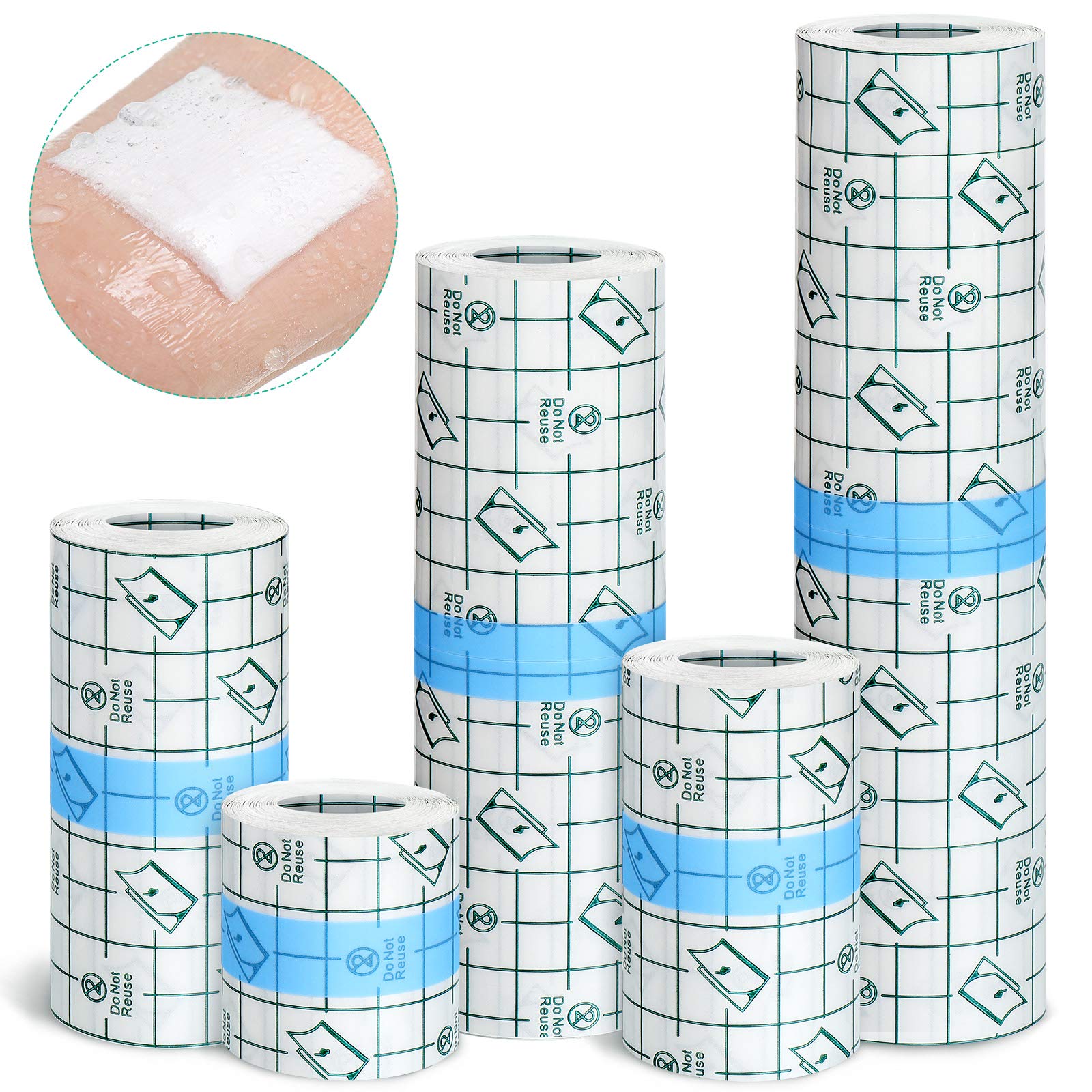 3 Rolls Transparent Stretch Adhesive Bandage Waterproof Bandage Protective  Clear Adhesive Bandages Shower Dressing Transparent Film for, 3 Size