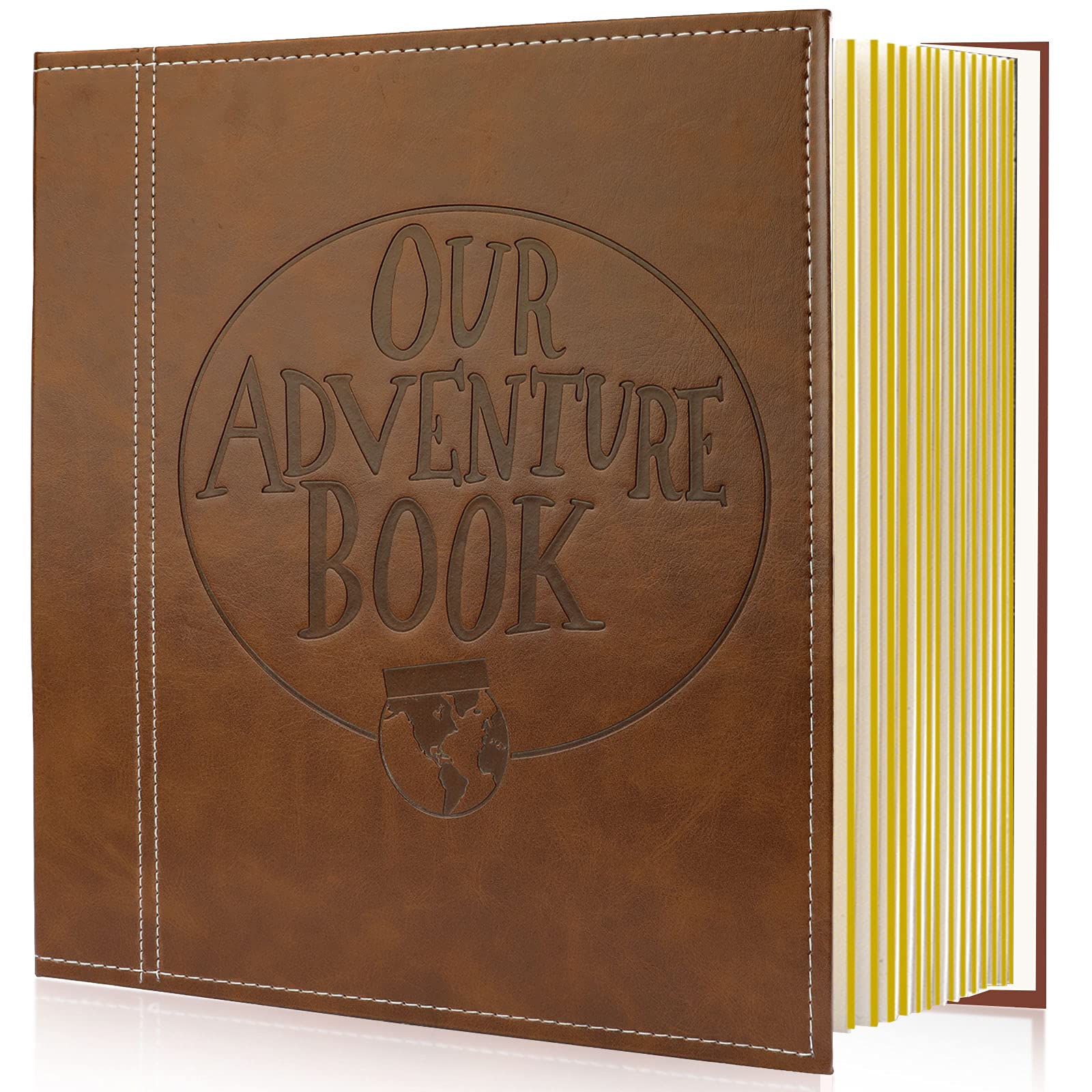 Magnetic Self-Stick Page Photo Album, Our Adventure Book Leather