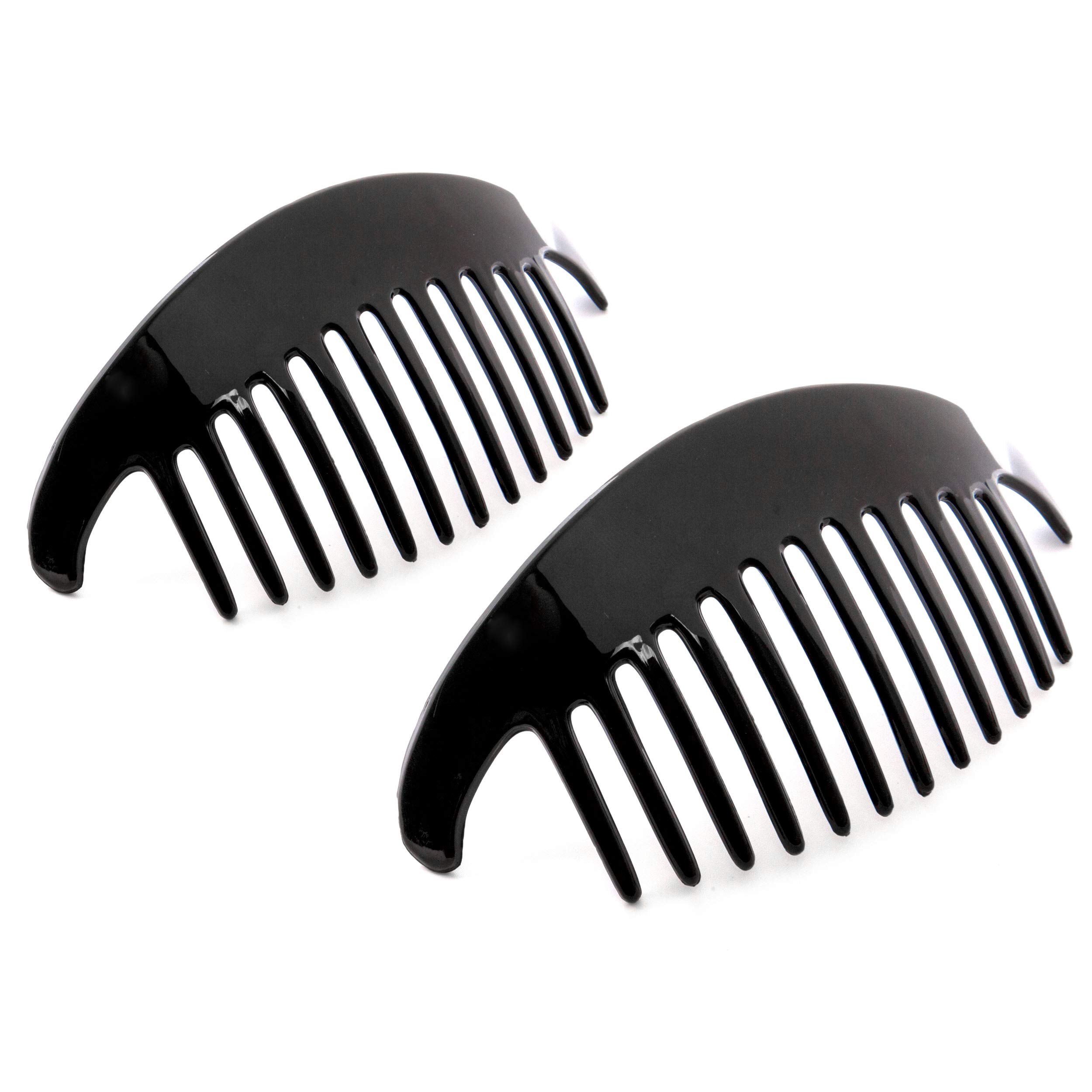Camila Paris CP2872/2 French Hair Side Combs, Black Interlocking Combs French  Twist Hair Combs, Strong Hold Hair Clips for Women Bun Chignon Up-Do,  Styling Girls Hair Accessories, Made in France