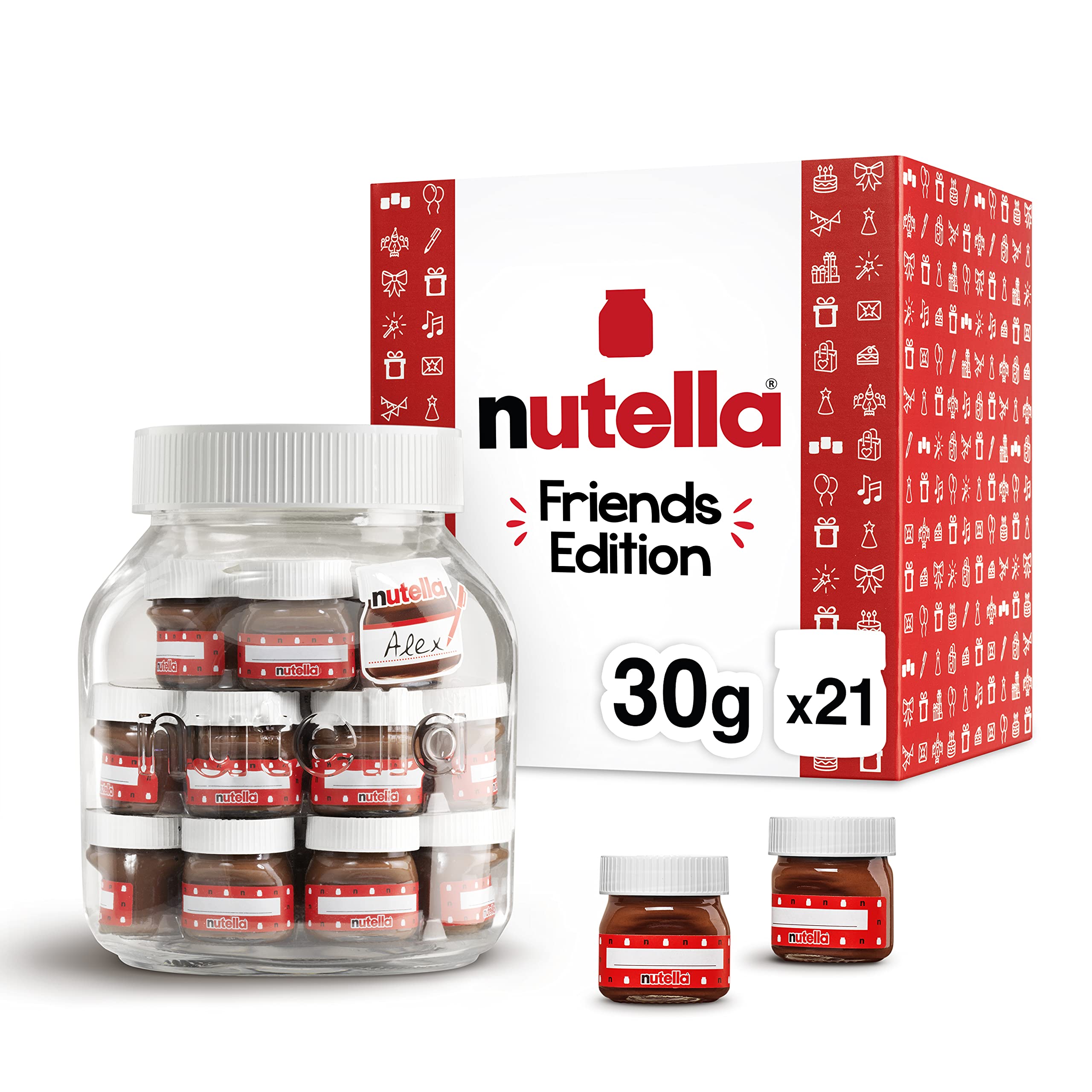 Nutella Creamy Chocolate Hazelnut Spread with Cocoa, Mini Glass Jar  Stocking Stuffer, 1 oz