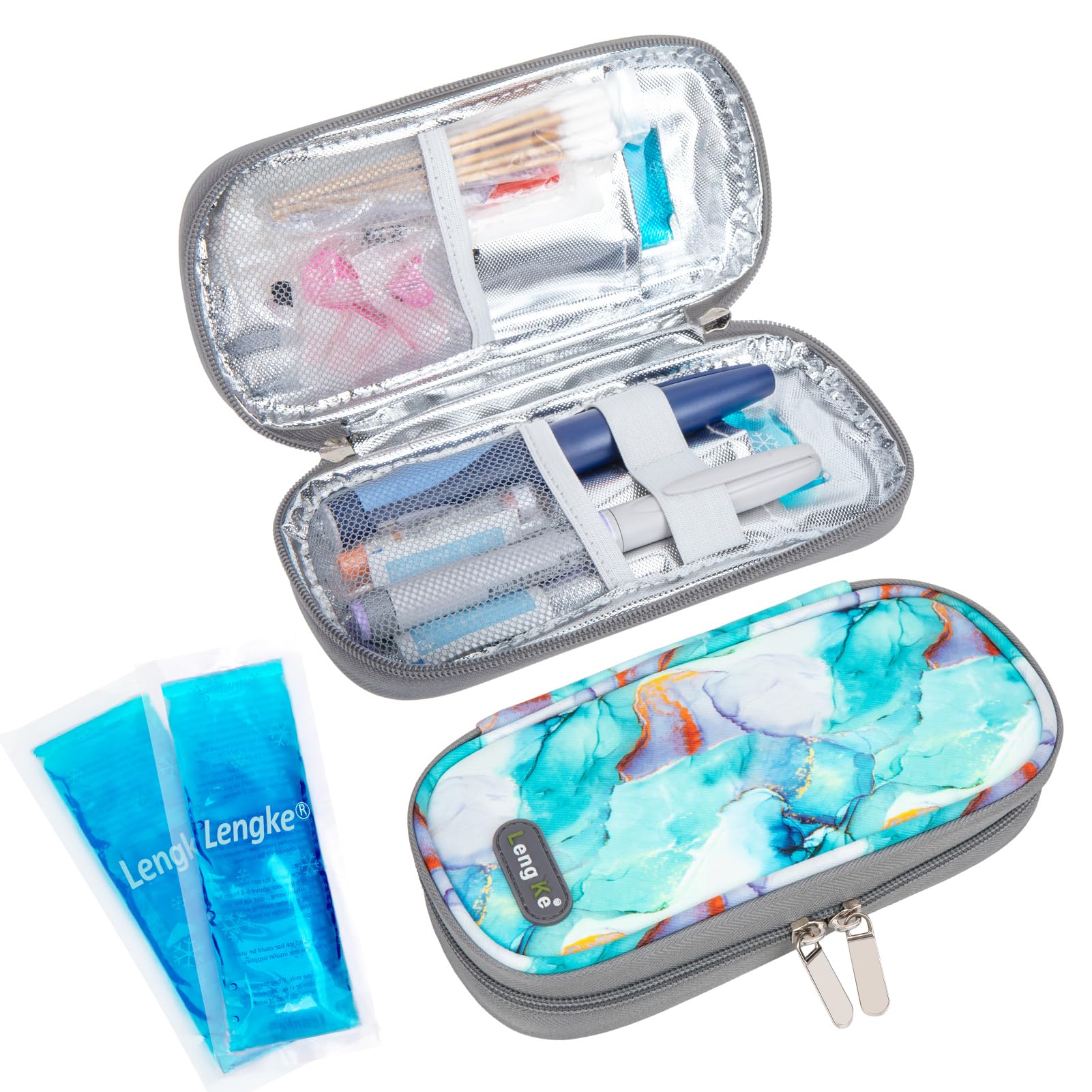 Insulin Cooler Travel Case with 2 TSA Approved Ice Packs Insulin Pen Cooler Travel Case