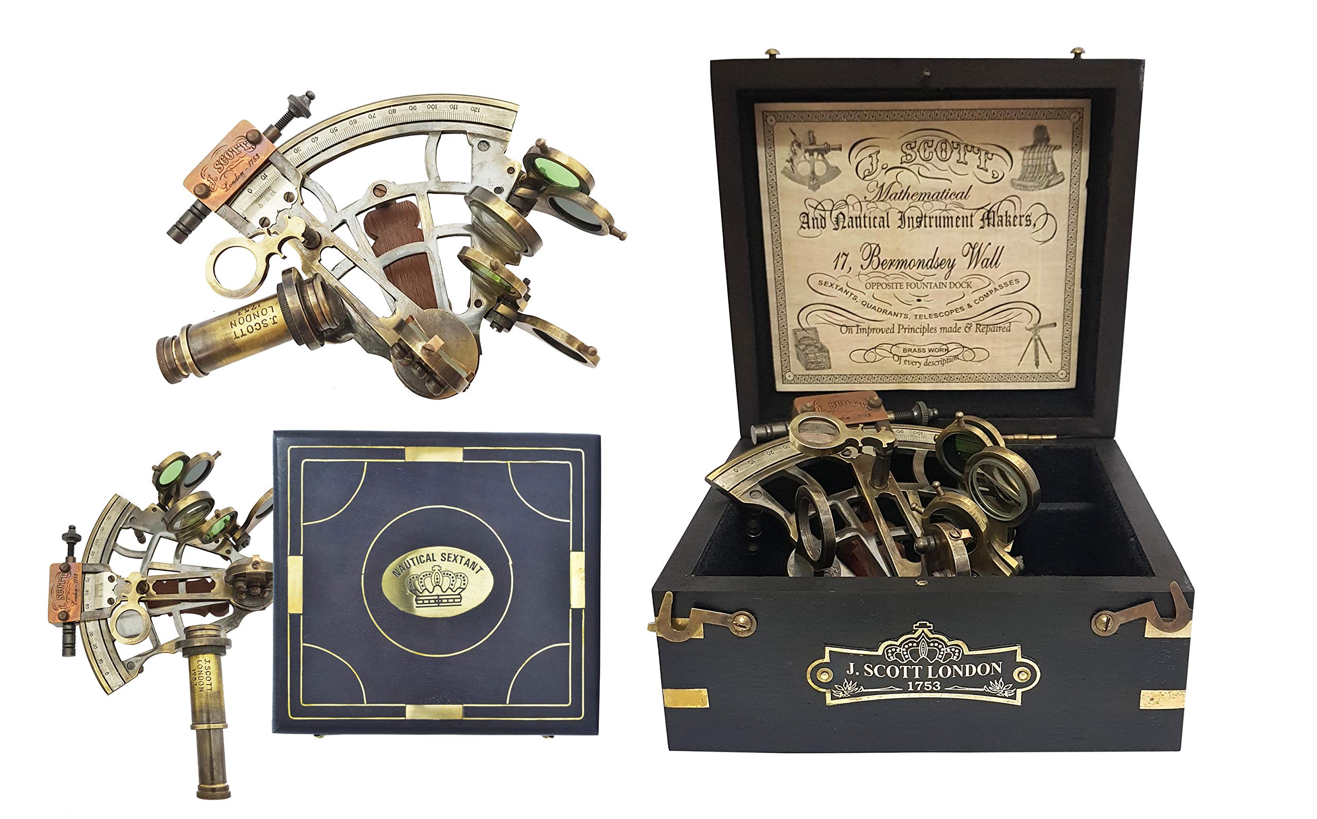 Nautical Navigators' Delight: 4.5 Large Brass Sextant in Genuine Leather  Box Perfect Pirate's Gift and Decor for Marine Enthusiasts -  Canada