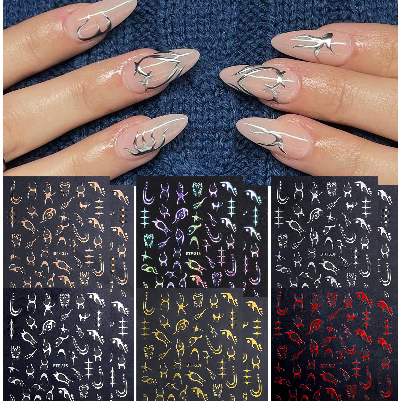 Silver Nail Art Stickers